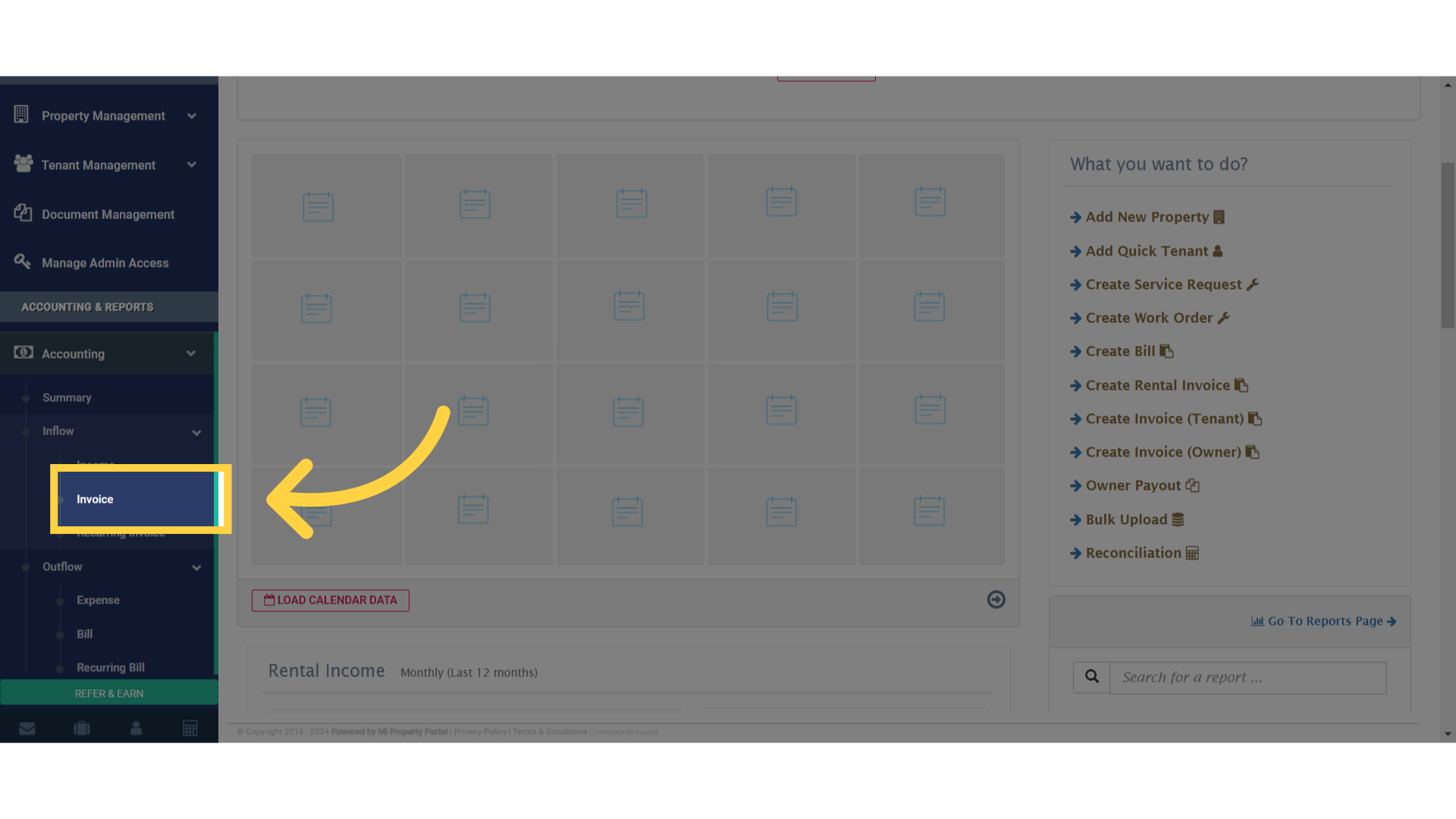 Click 'Invoice'