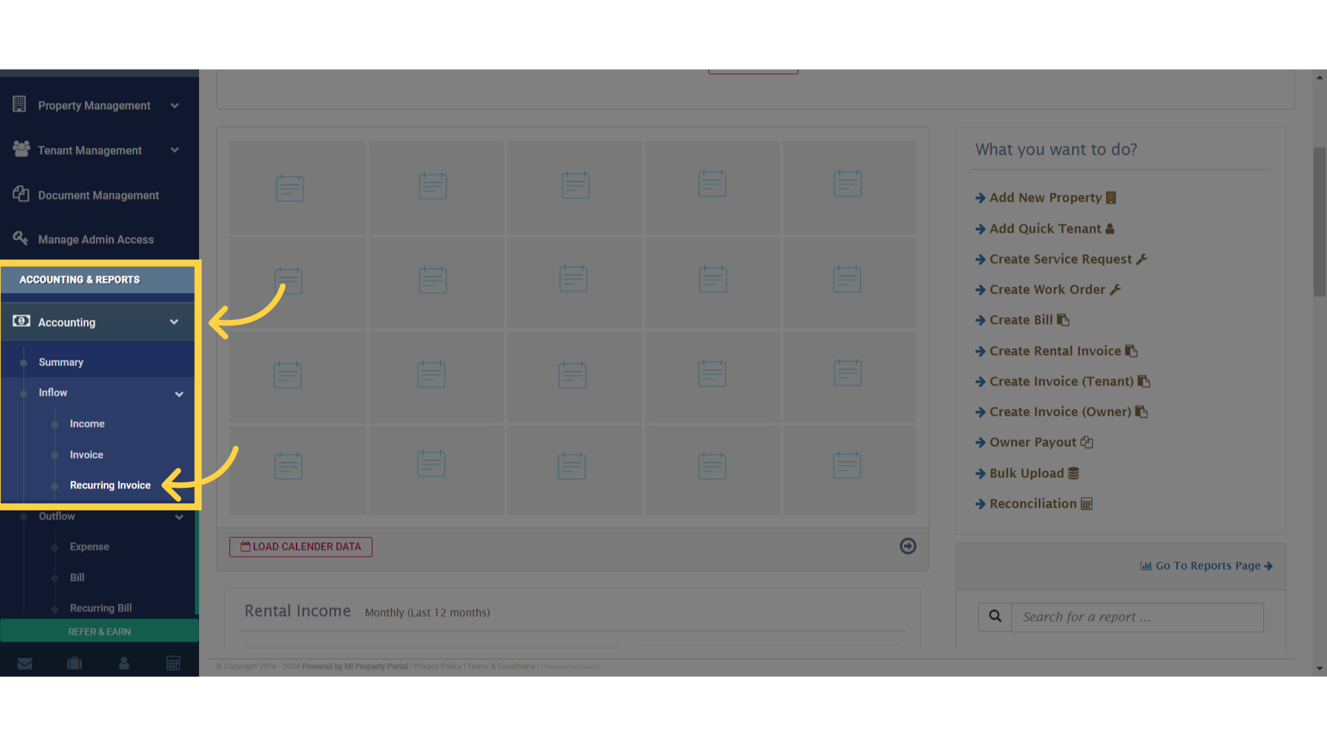 Click on 'Recurring Invoice'