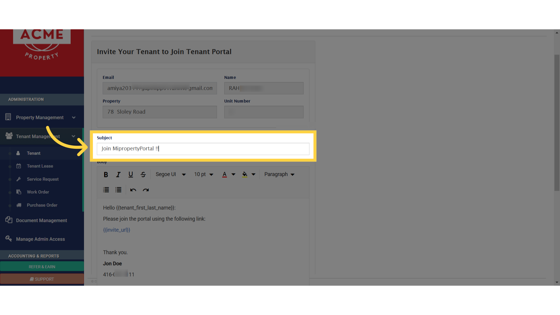 Write a subject line for your email