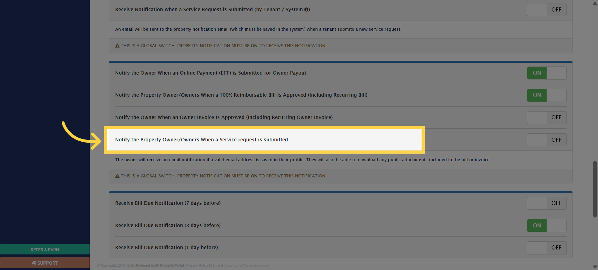 Enable Owner Notification