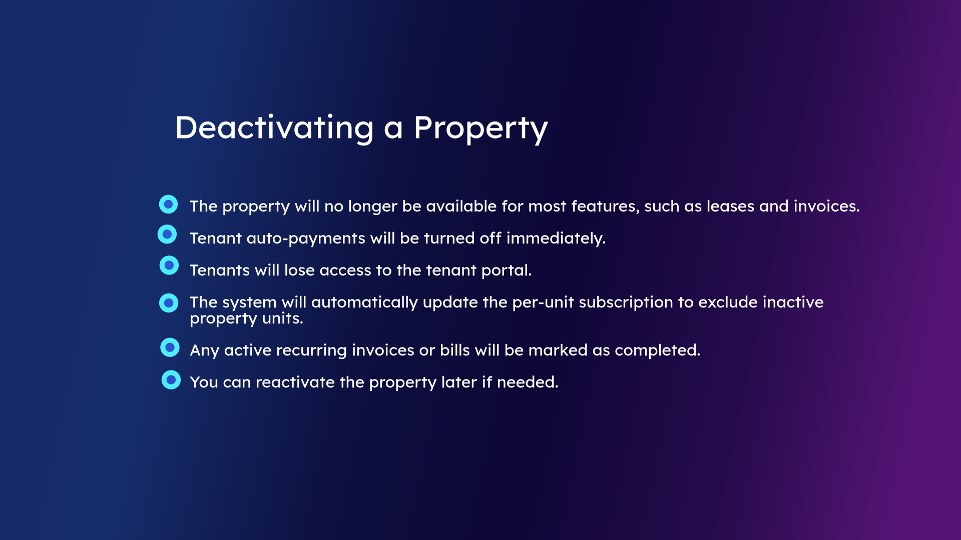 Deactivating a Property