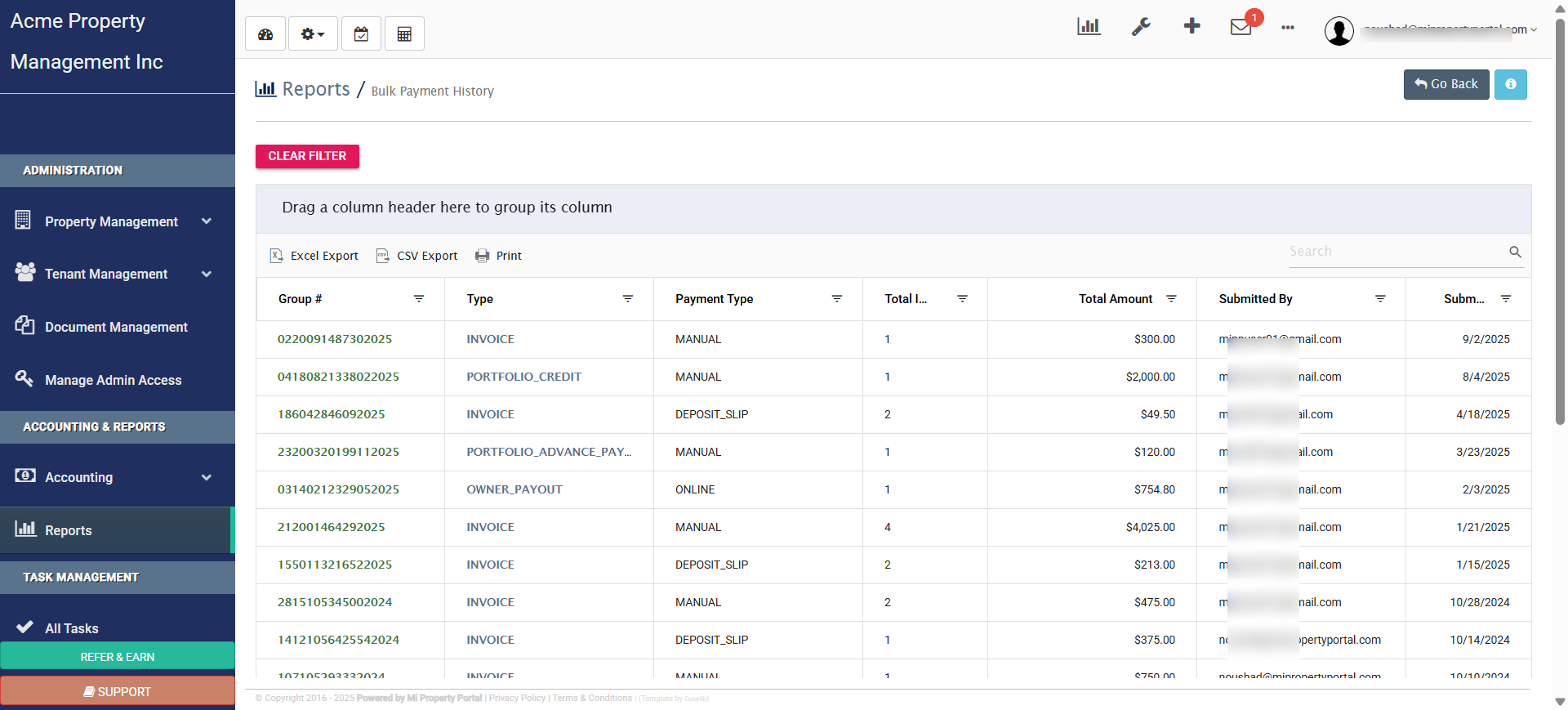 Click 'CLEAR FILTER'
