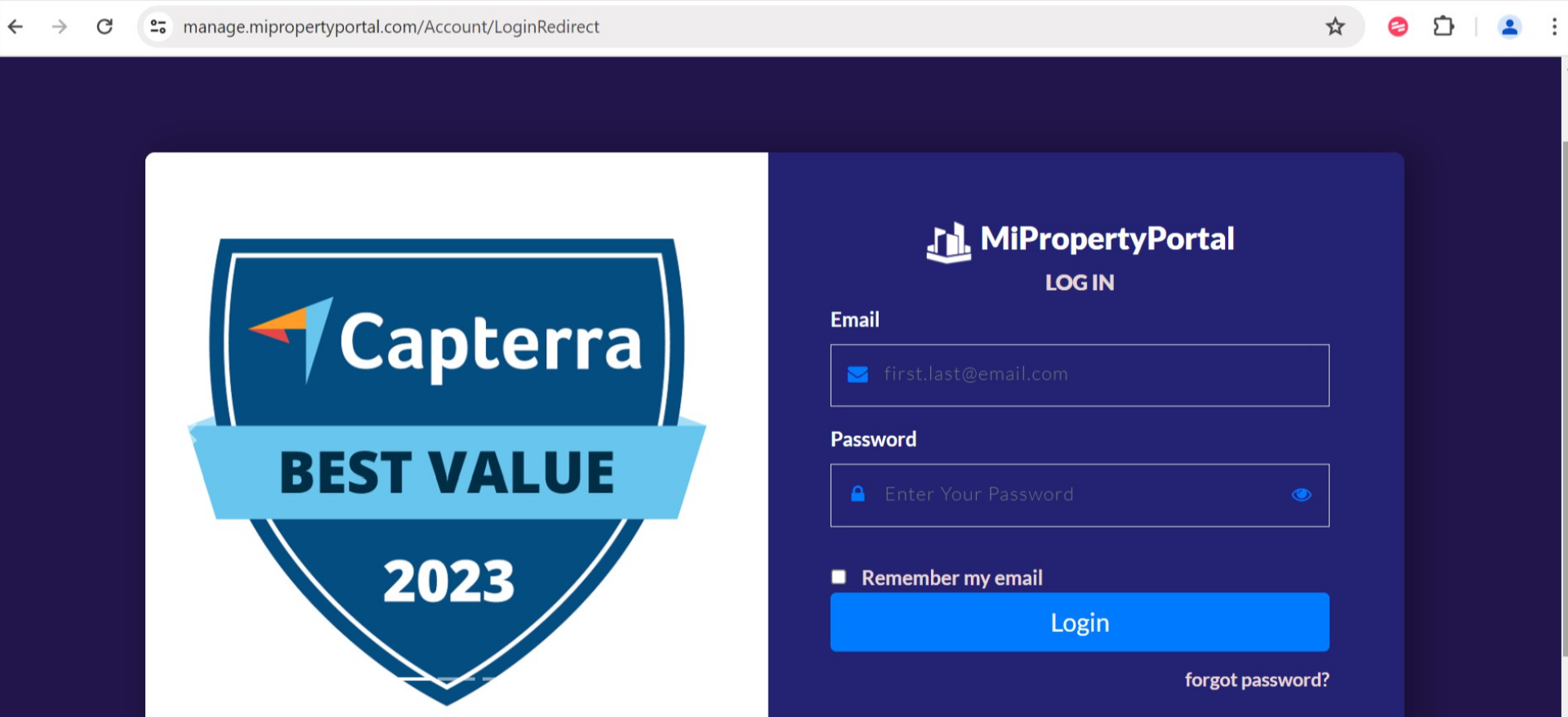 Login to the admin portal. Go to manage.mipropertyportal.com