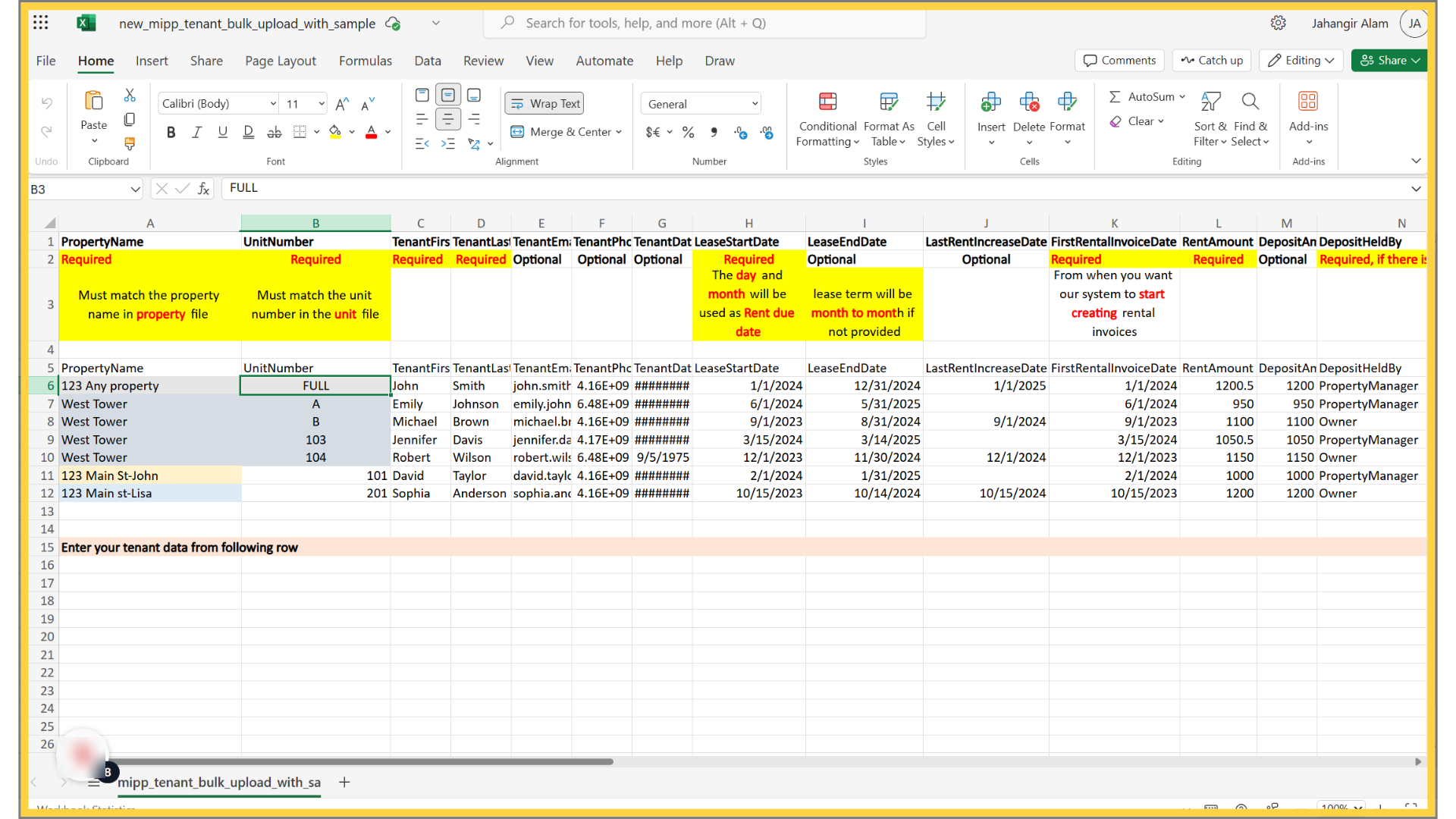 Ensure the Unit Number exists in the Unit File