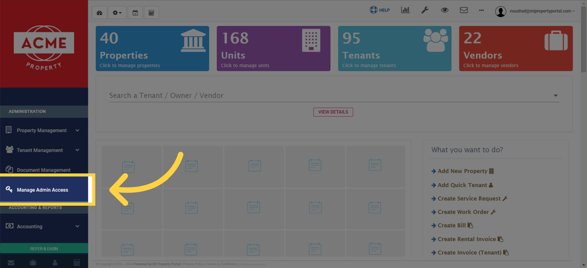 First, go to Manage Admin Section on left side navigation bar.