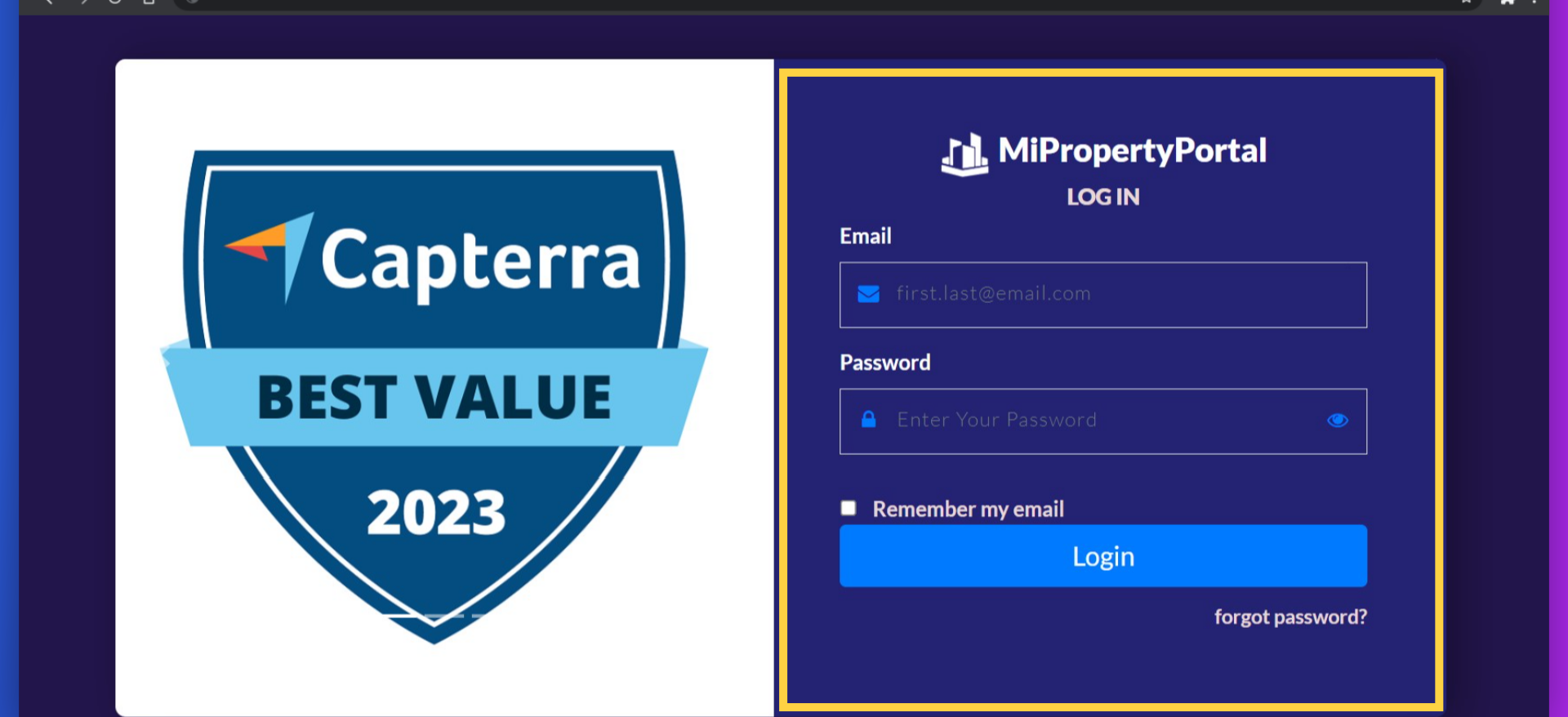 Go to manage.mipropertyportal.com