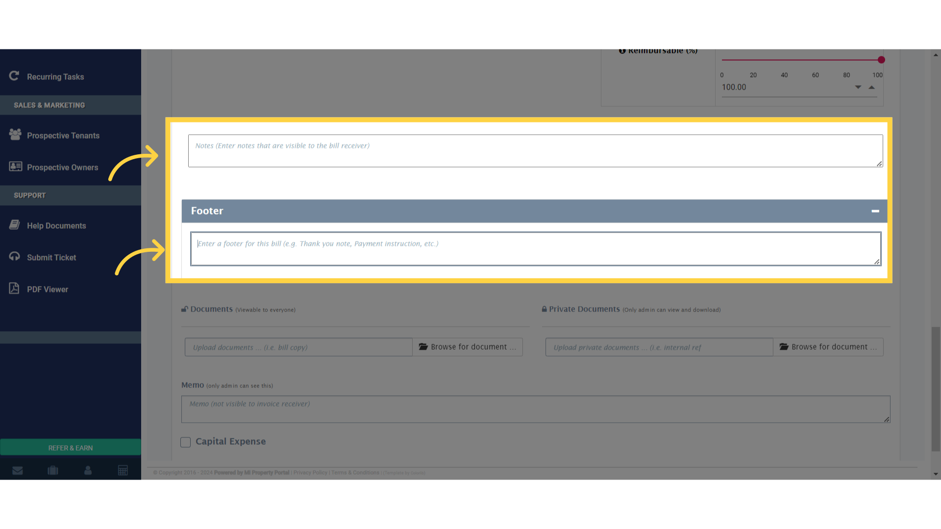 Add any necessary notes or footer details as required