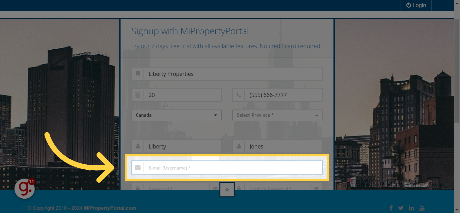 Click on this 'Email Username' field, and Provide Email Address