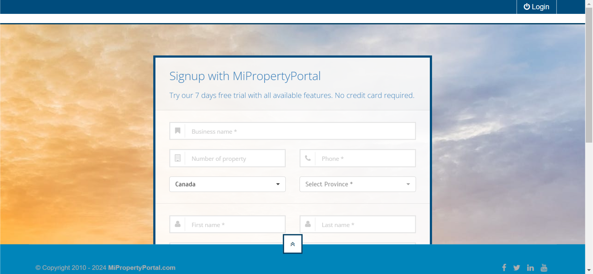 Signup Page Appears