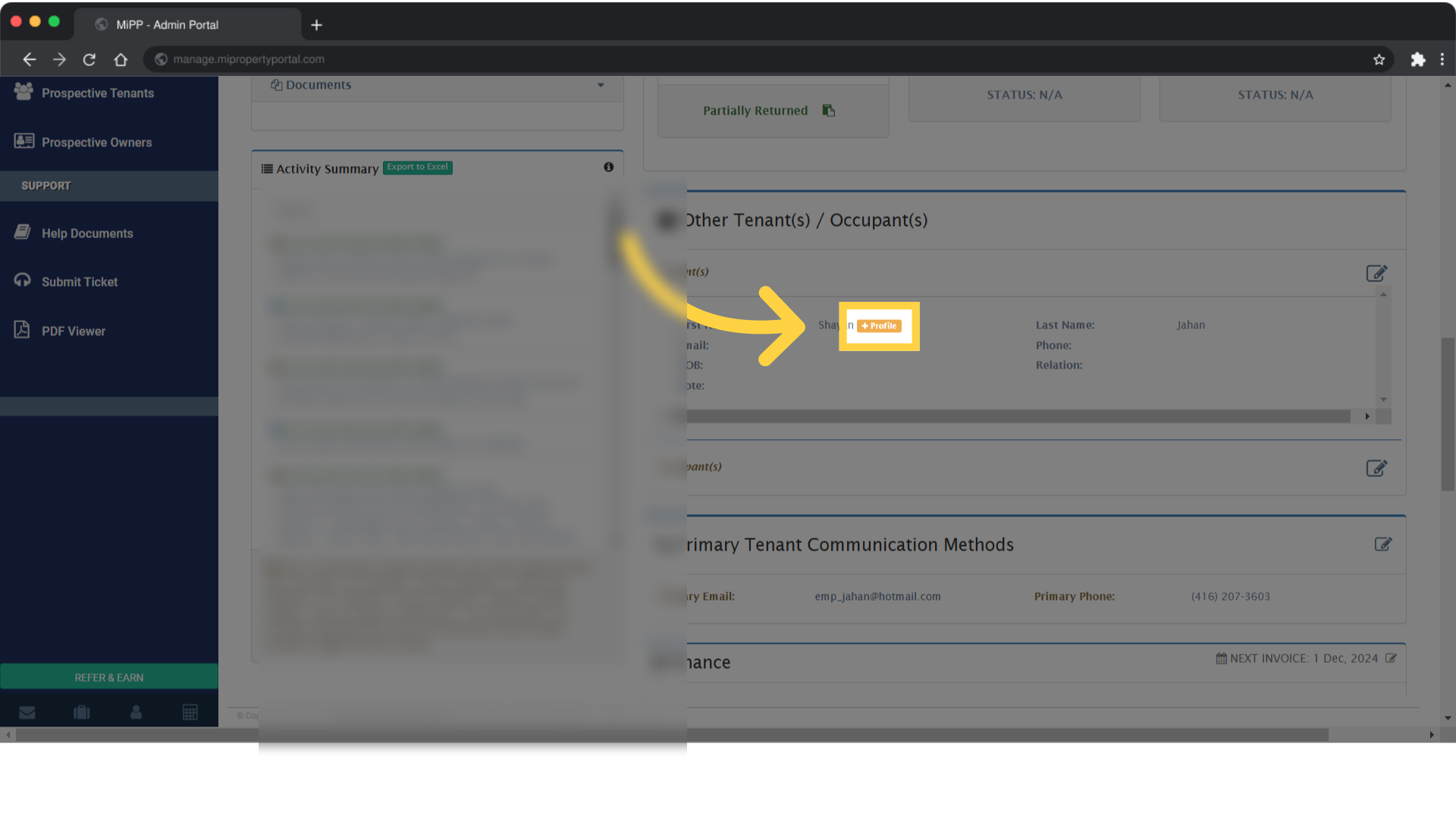 Click on plus Profile to create a new profile for the other tenant