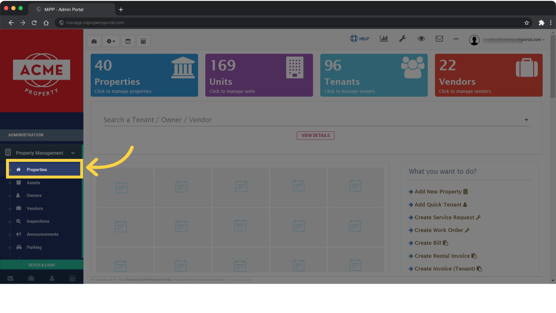 Select 'Properties' from the available options