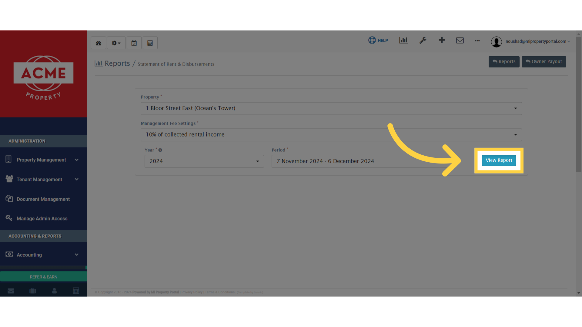 Click 'View Report'