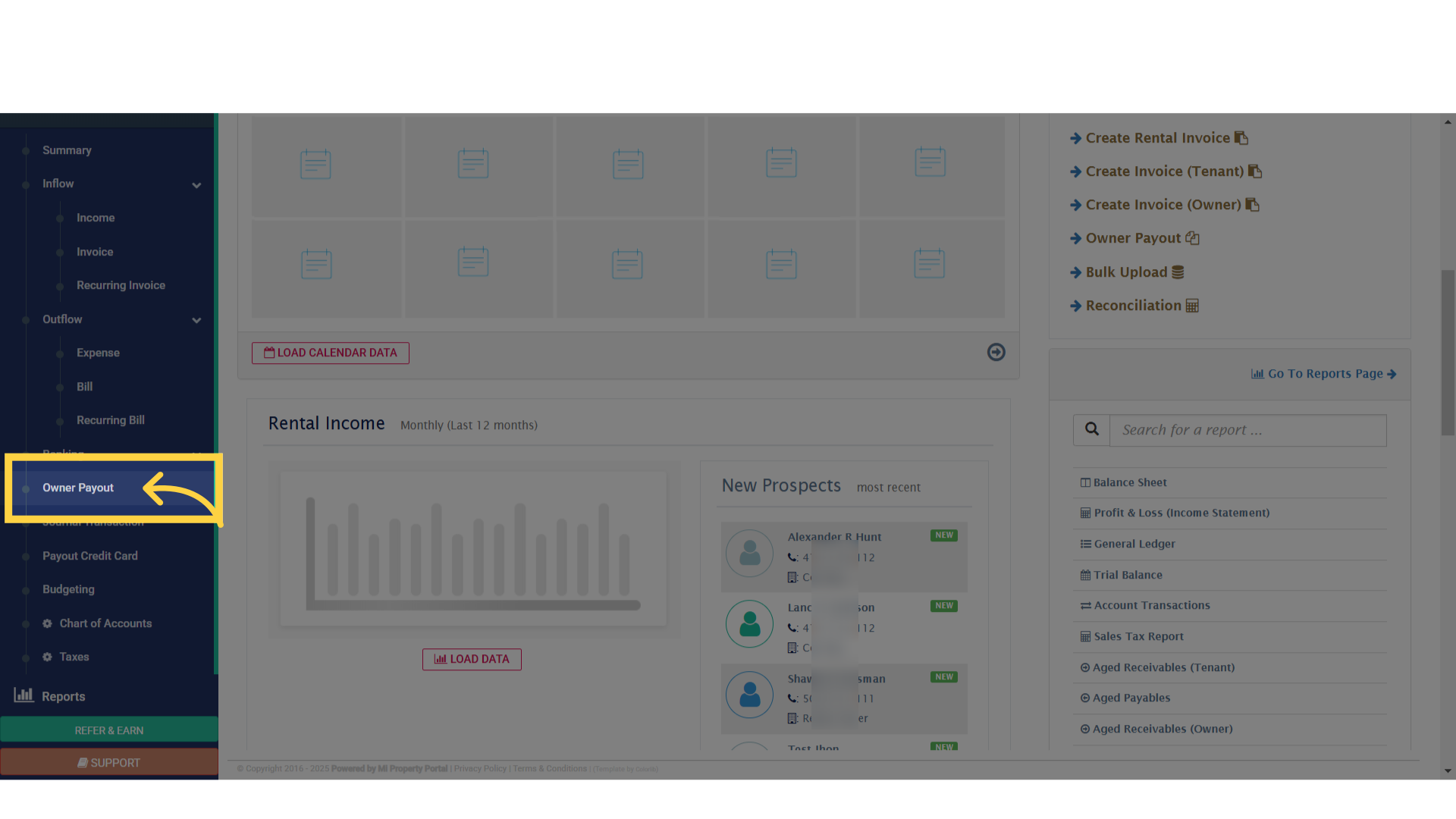 Select 'Owner Payout'