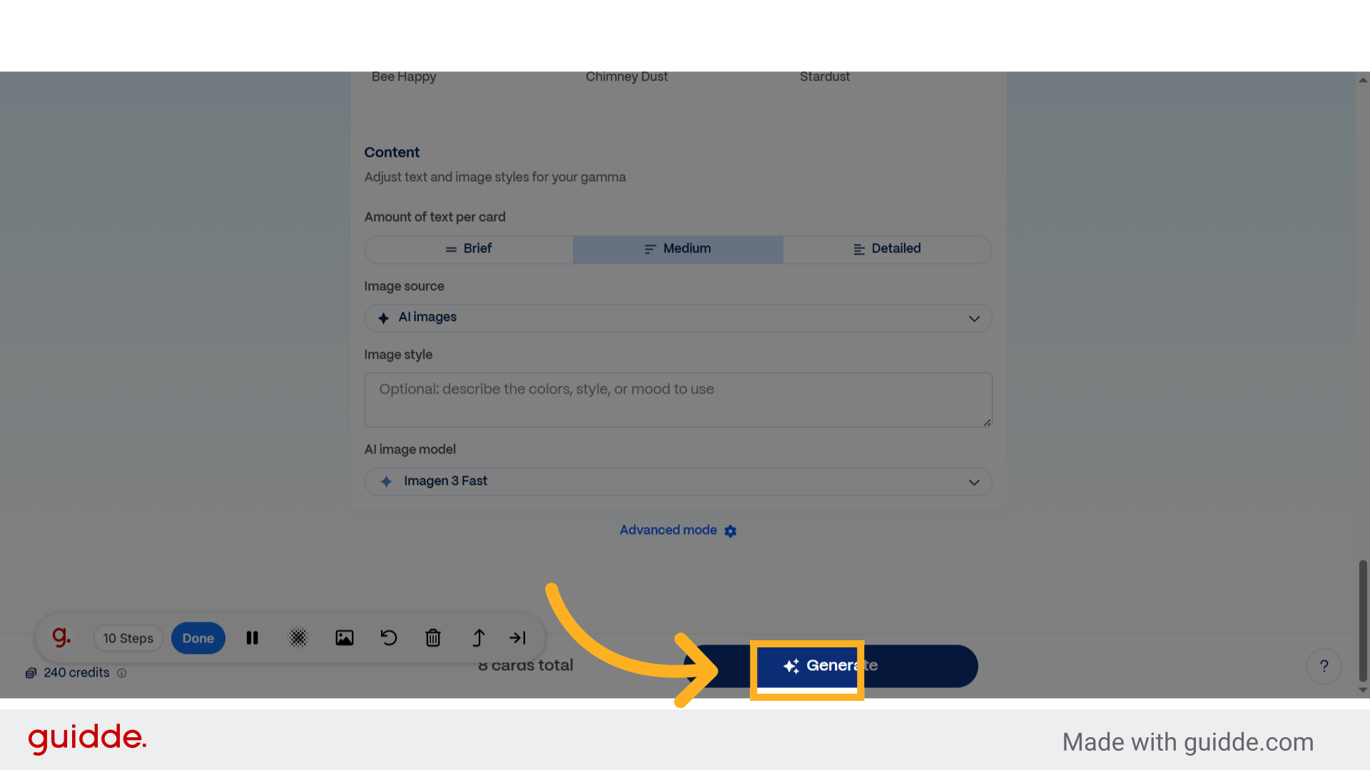 Click 'Generate'