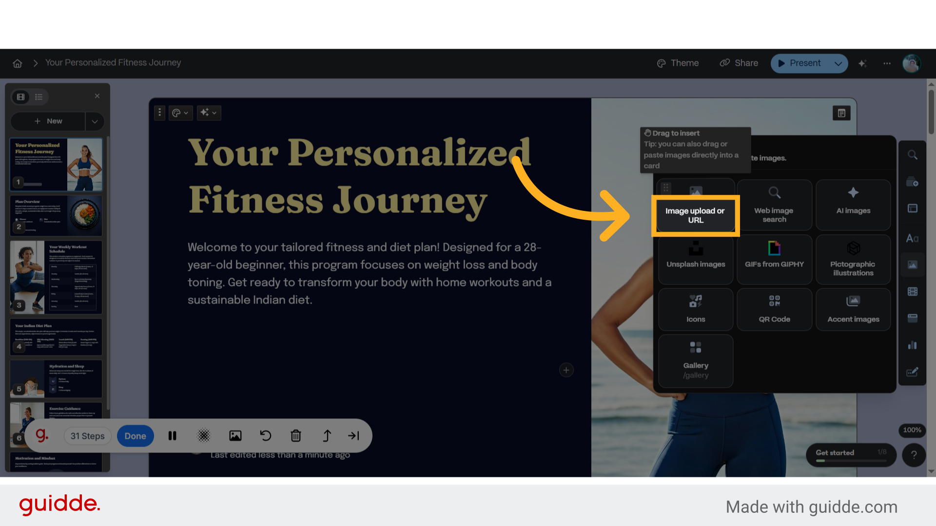 Click 'Image upload or URL'