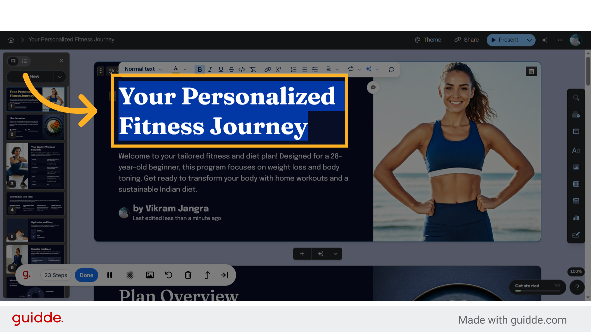 Click 'Your Personalized Fitness Journey'
