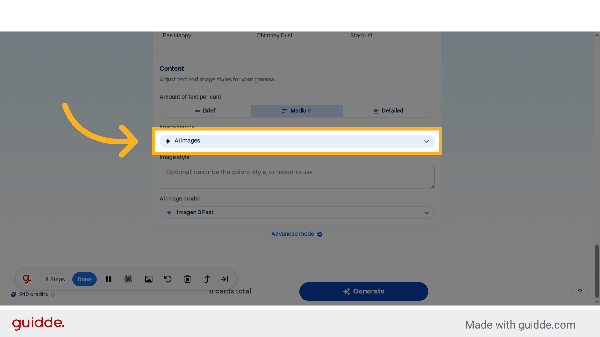 Click 'AI images'