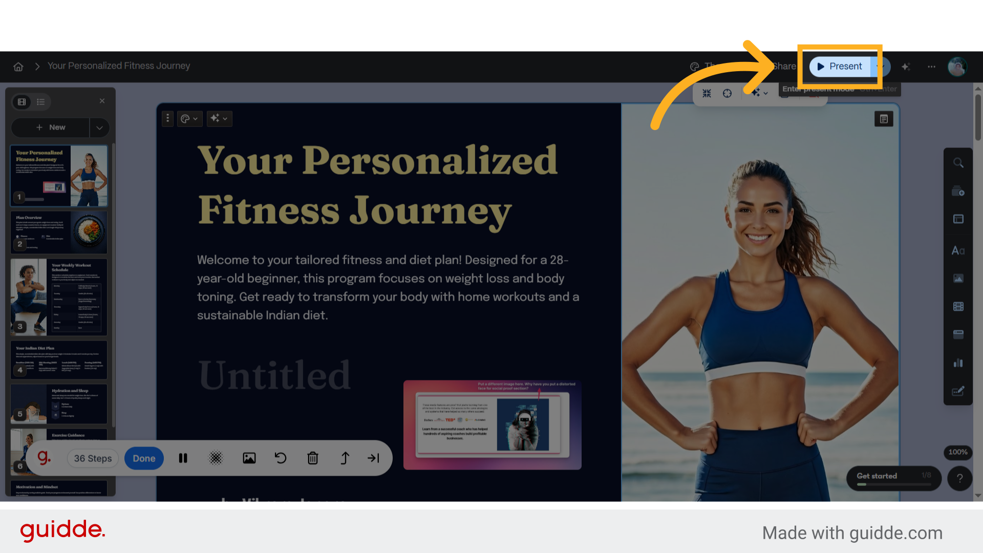Click 'Present'