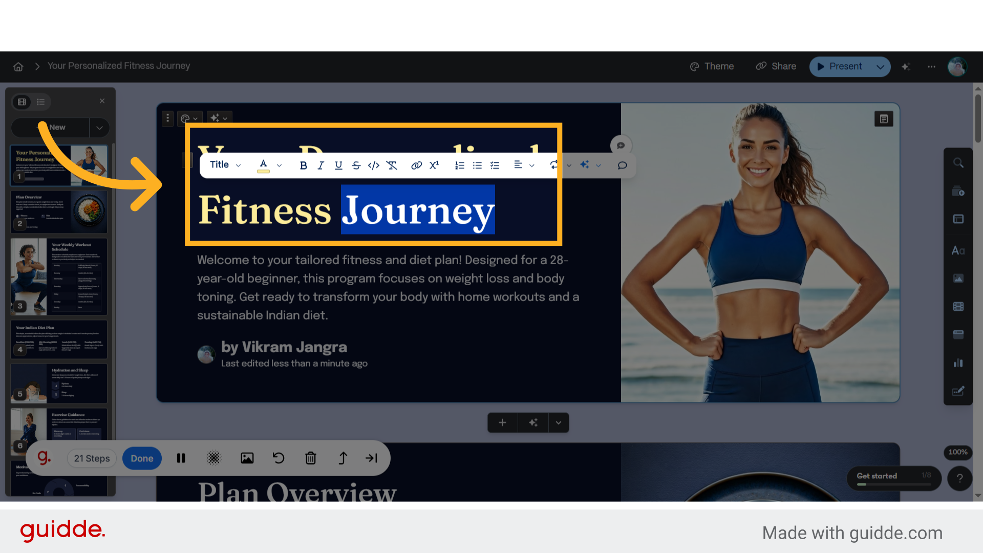 Click 'Your Personalized Fitness Journey'