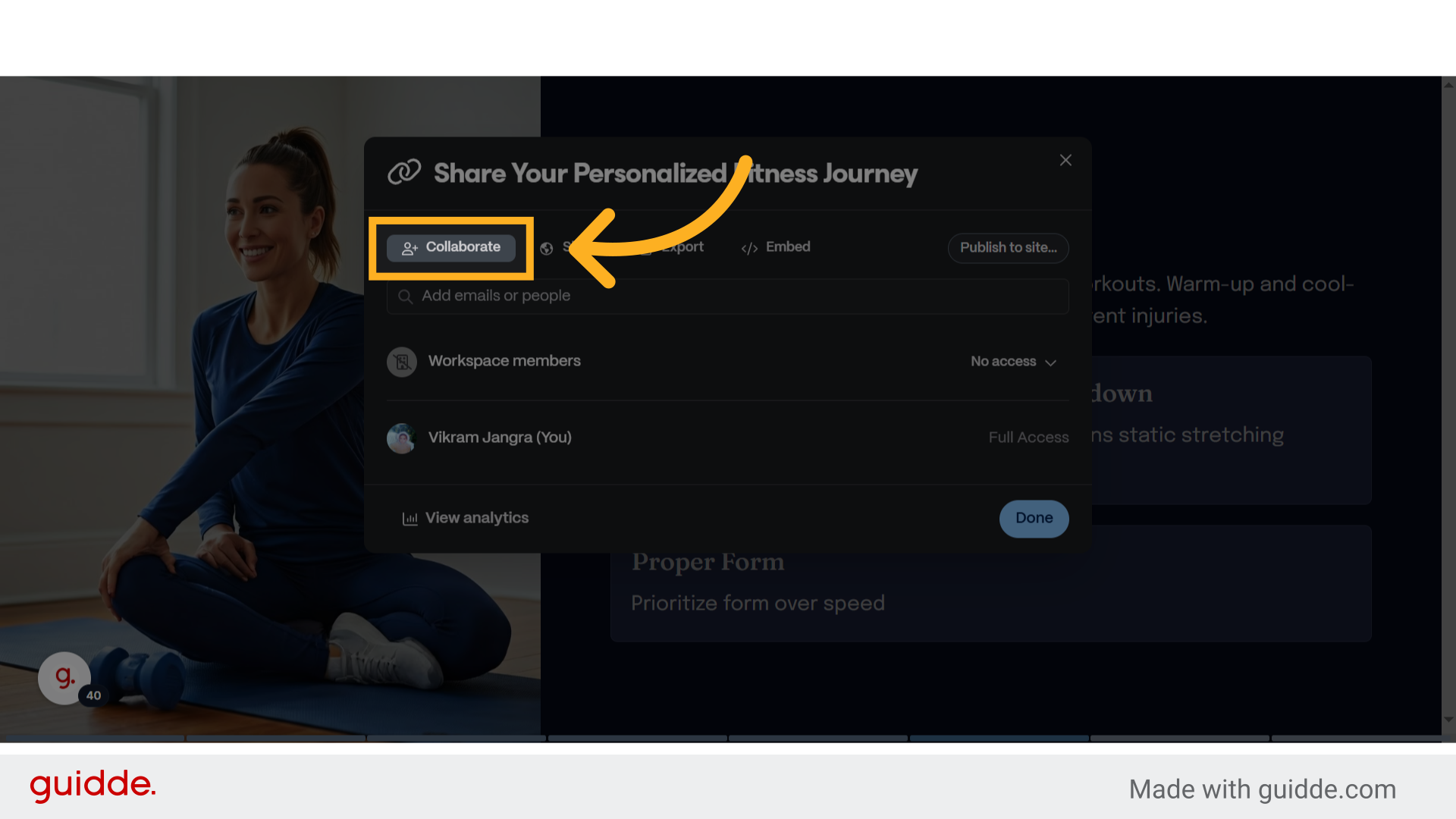 Click 'Collaborate'