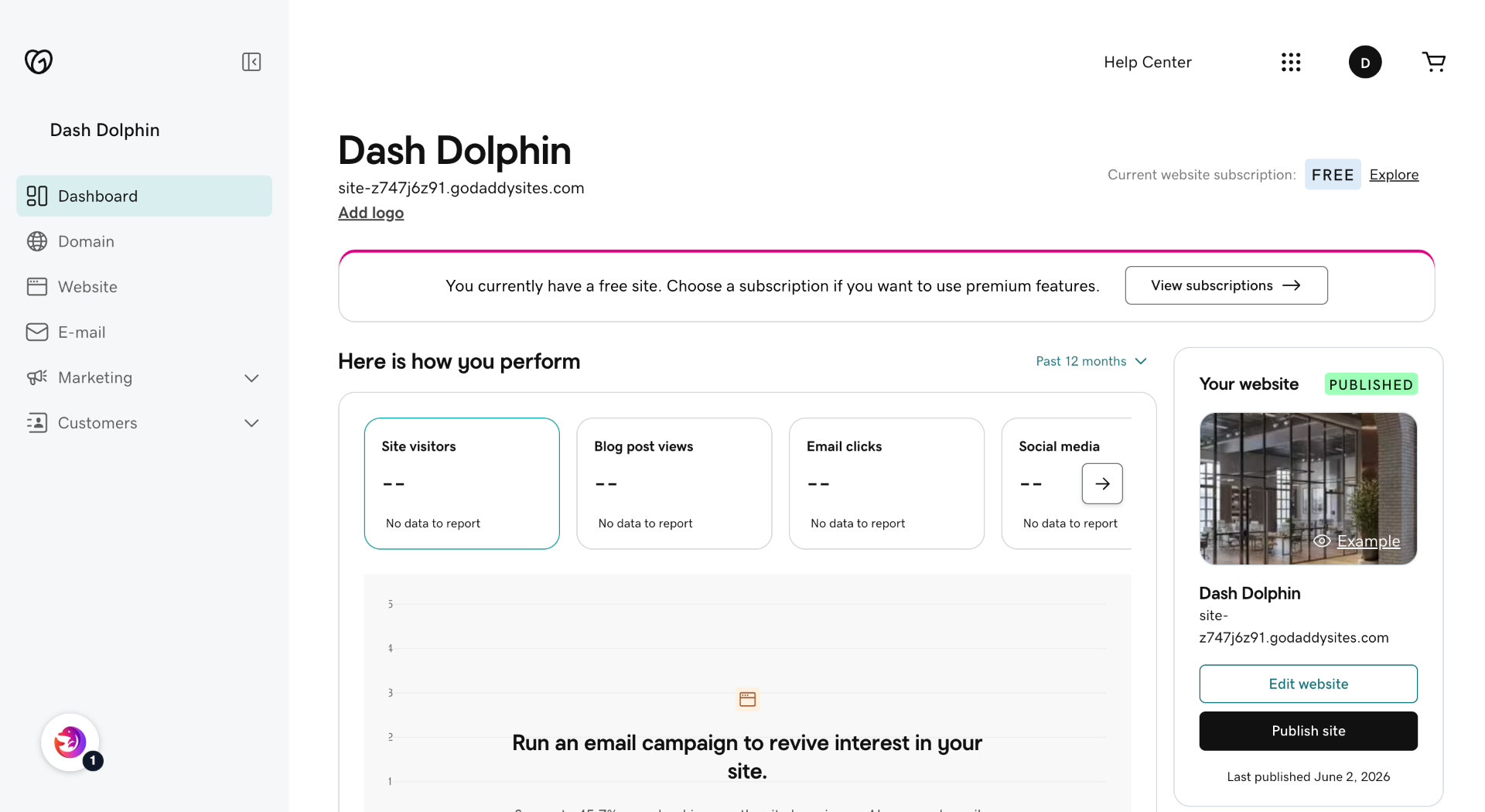 Navigate To GoDaddy Dashboard