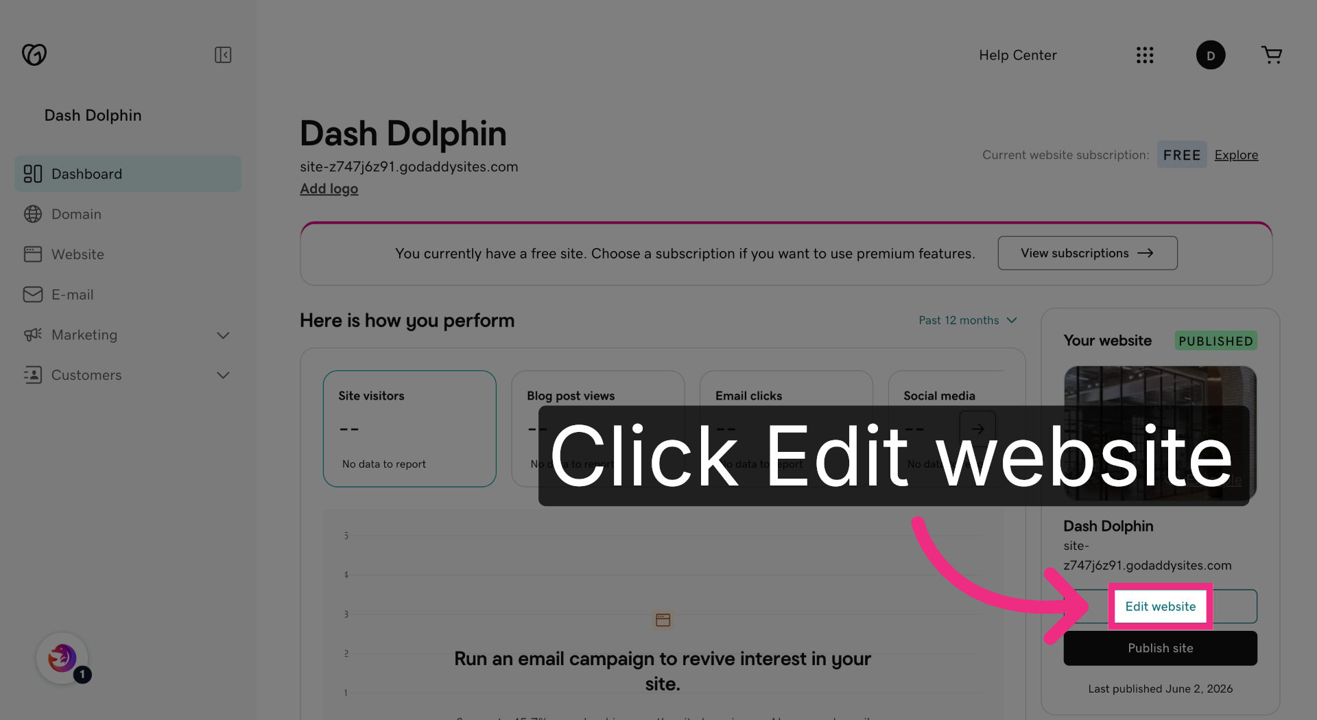 Open Website Editor
