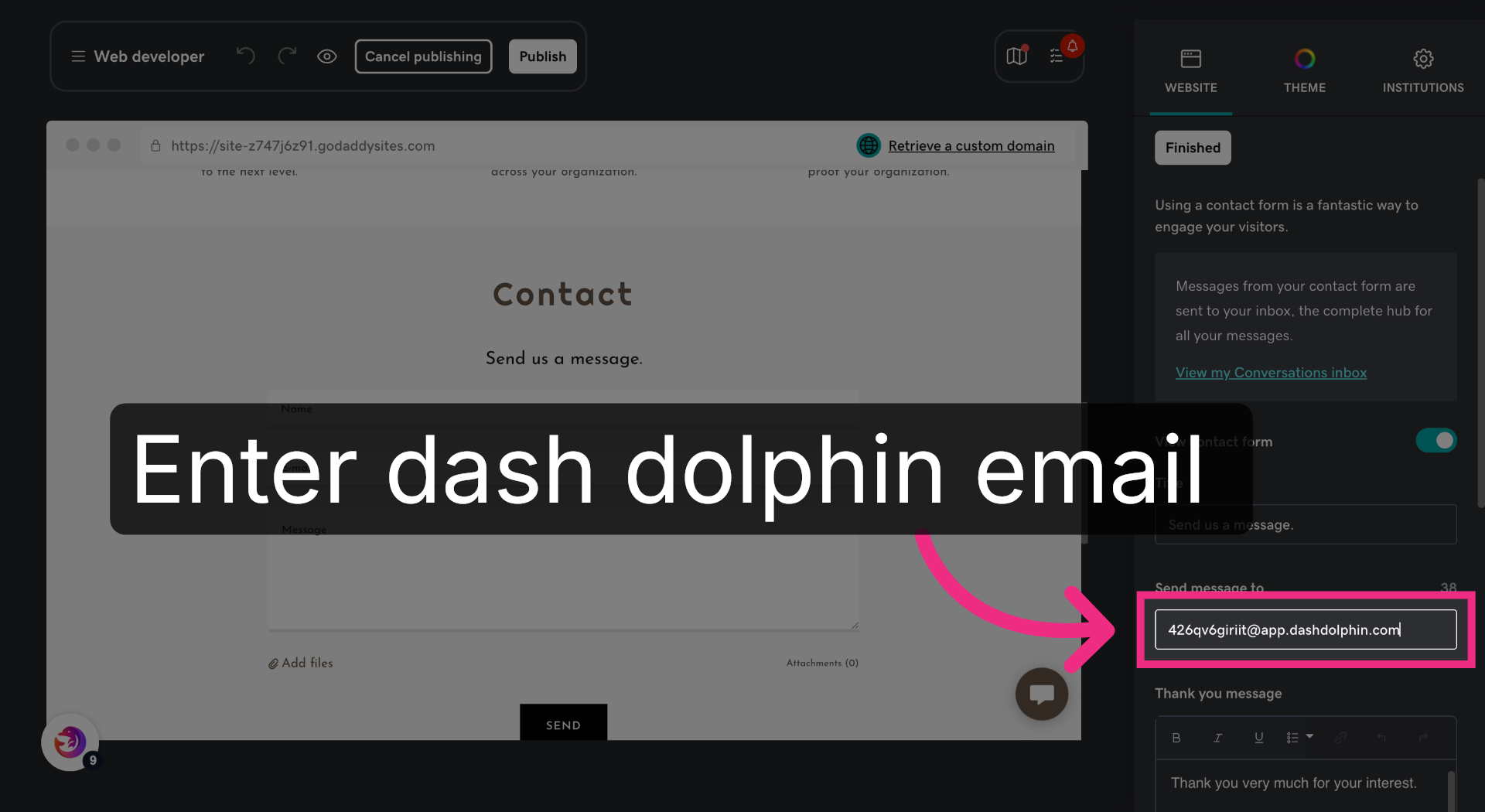 Enter Notification Email