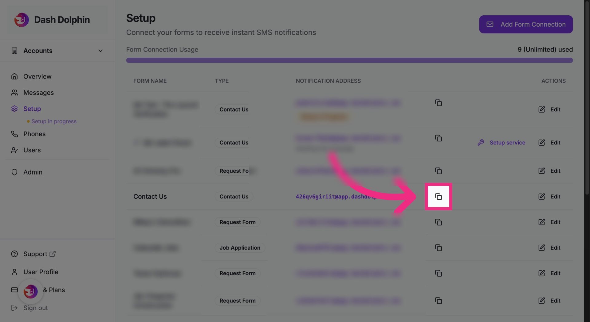 Copy Notification Email
