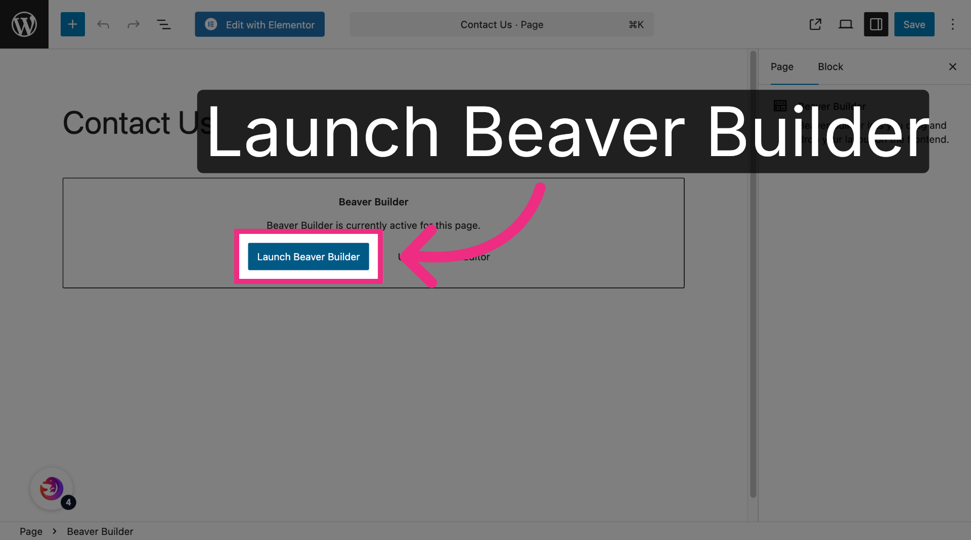 Launch Beaver Builder Editor