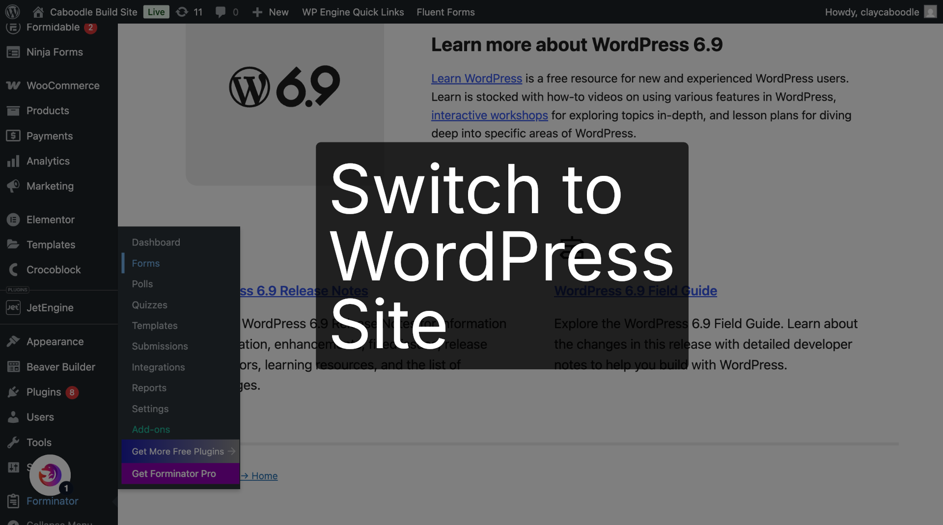 Open WordPress Admin