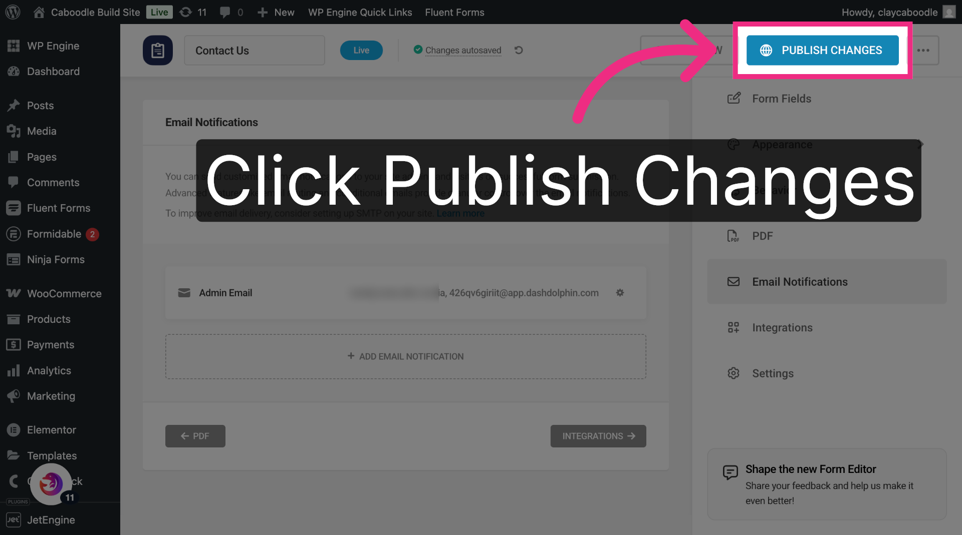 Publish Changes