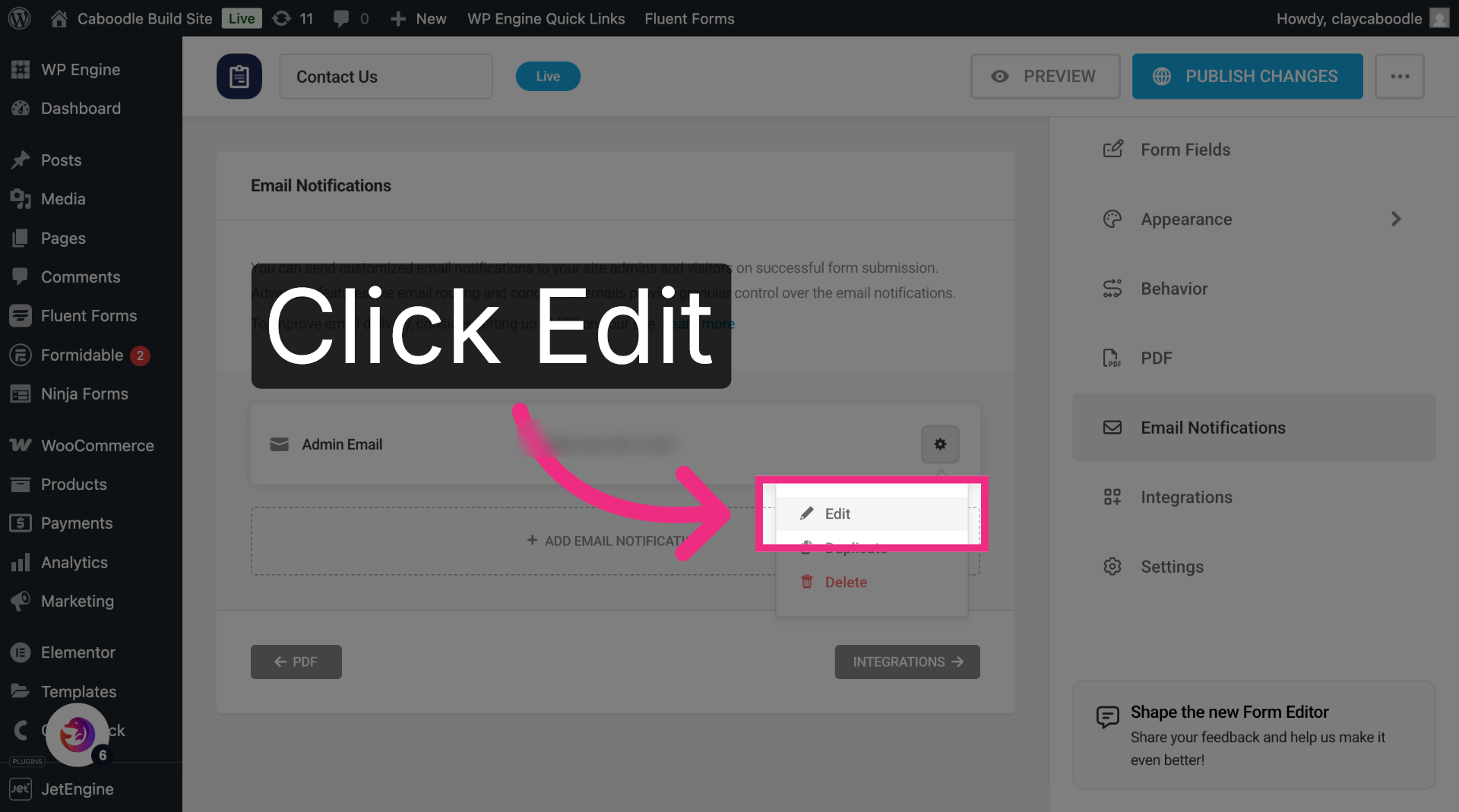 Click Edit