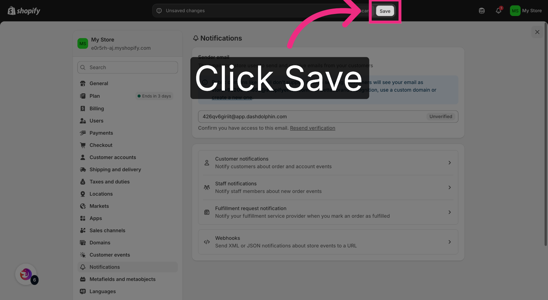 Save Notification Settings