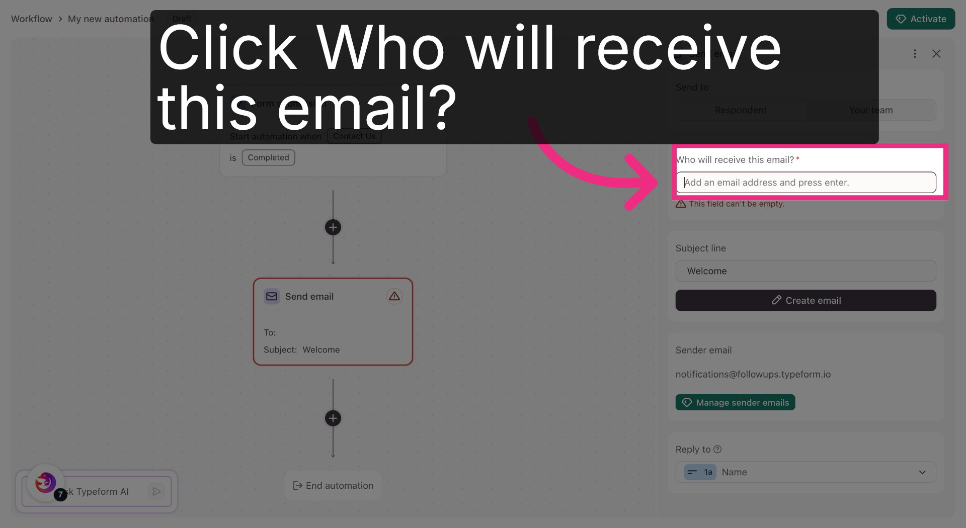 Define Email Recipients