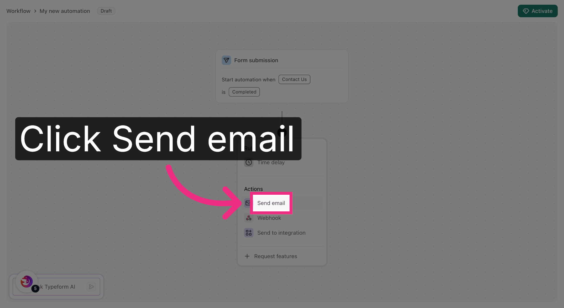 Select Send Email Action