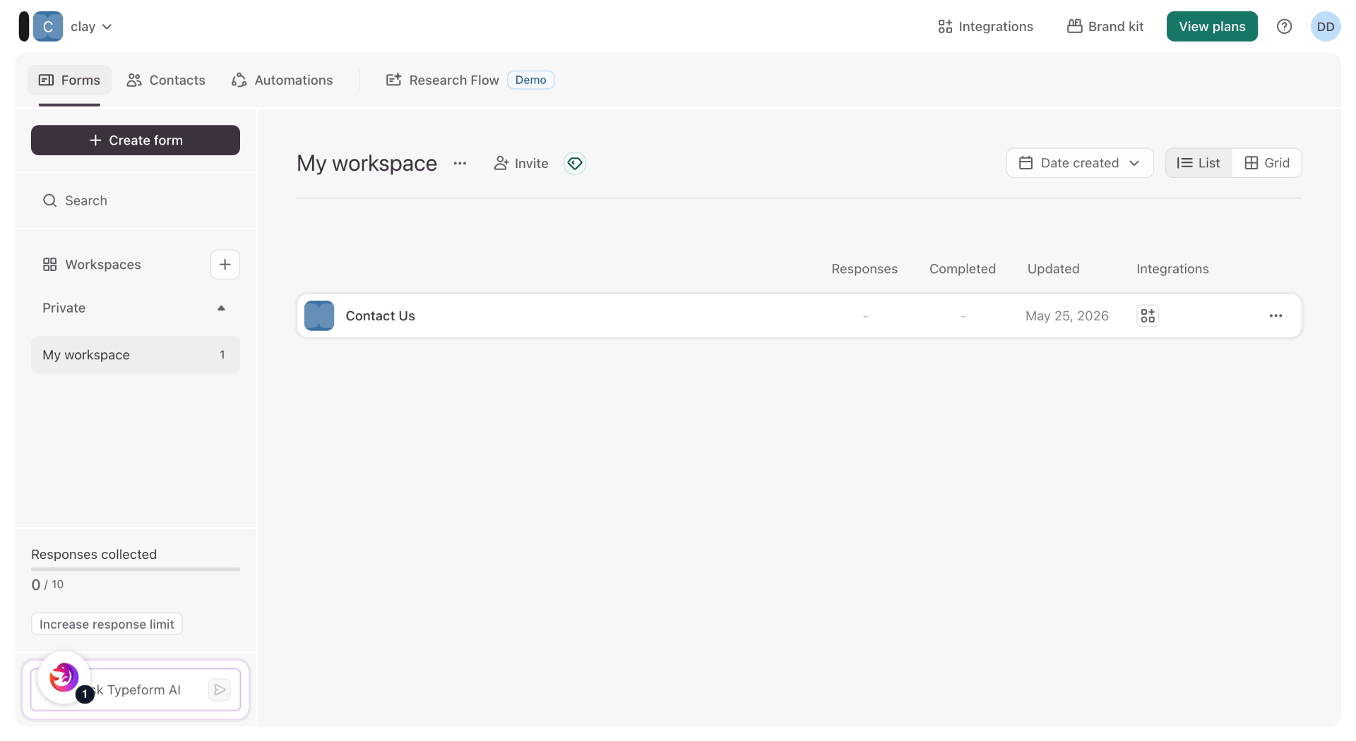 Switch To Typeform Admin