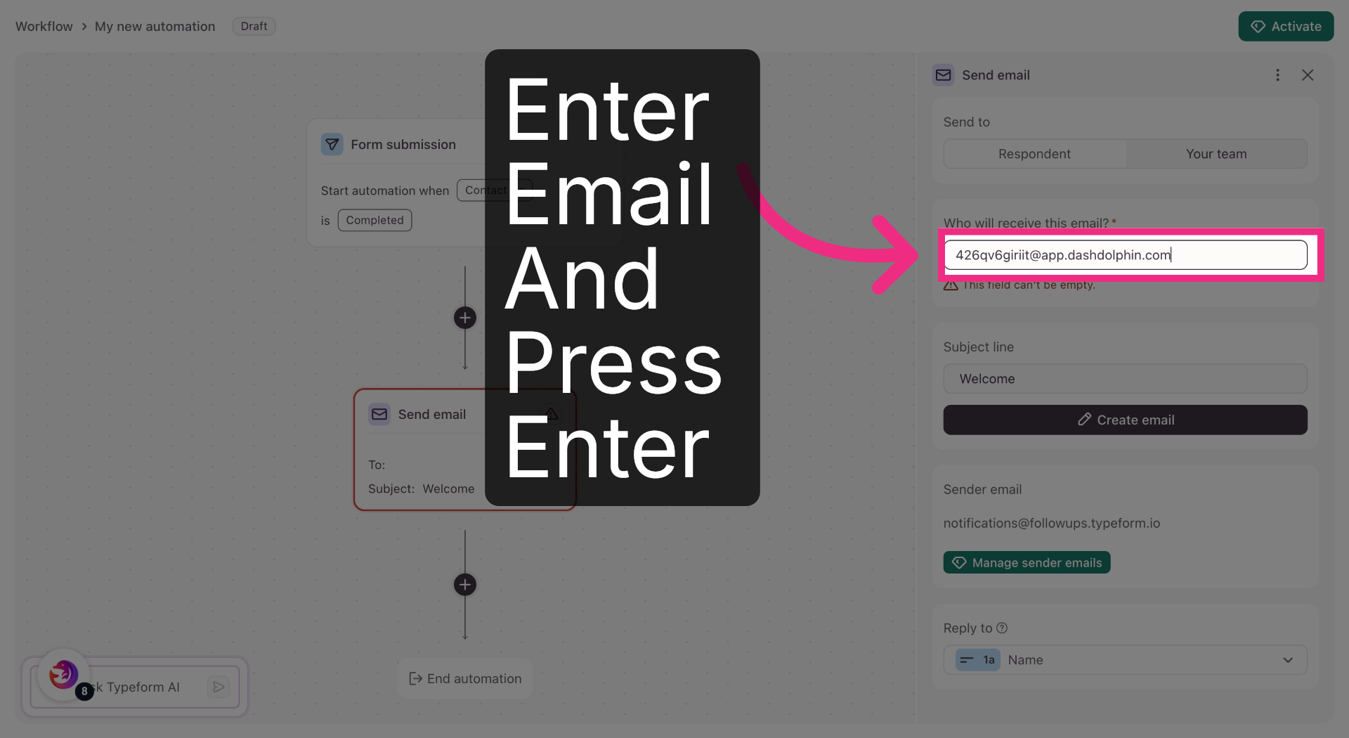 Enter Recipient Email