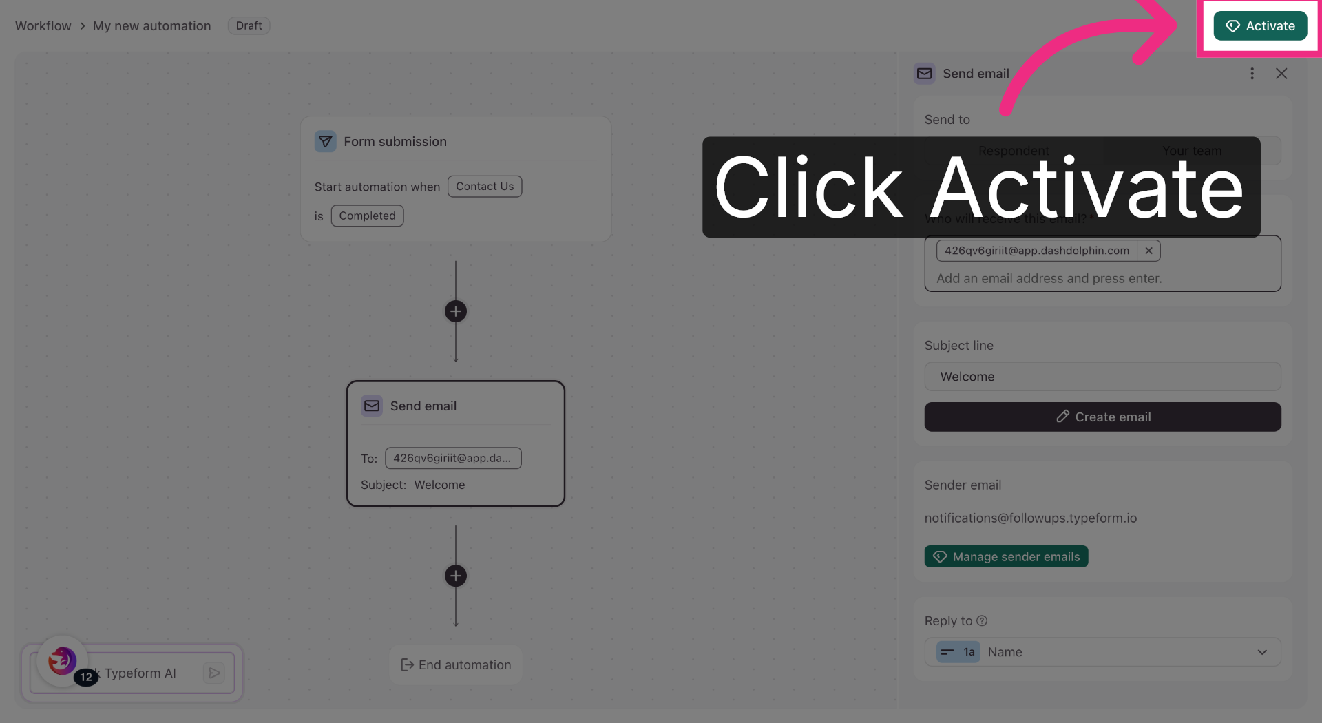 Activate Email Automation