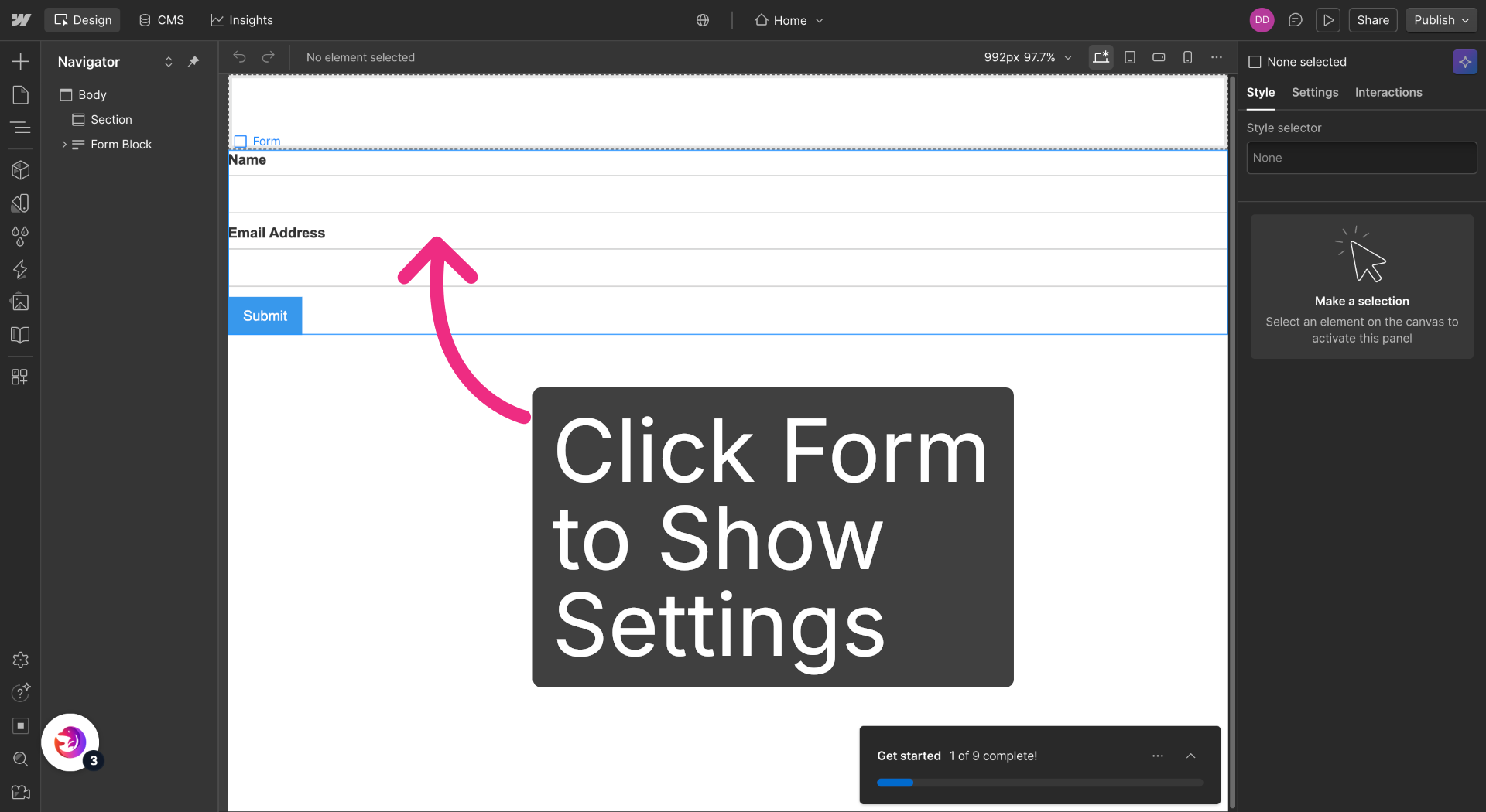 Access Dash Dolphin Webflow Site