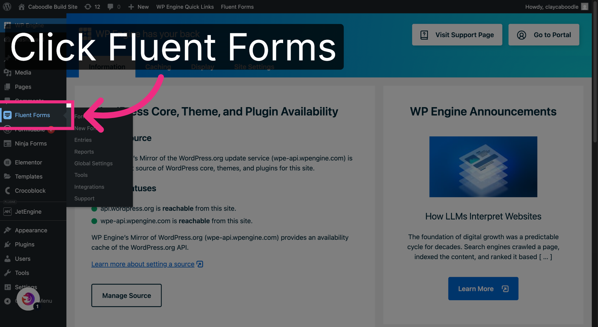 Open Fluent Forms Plugin