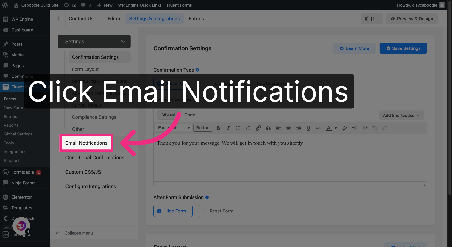 Open Email Notifications