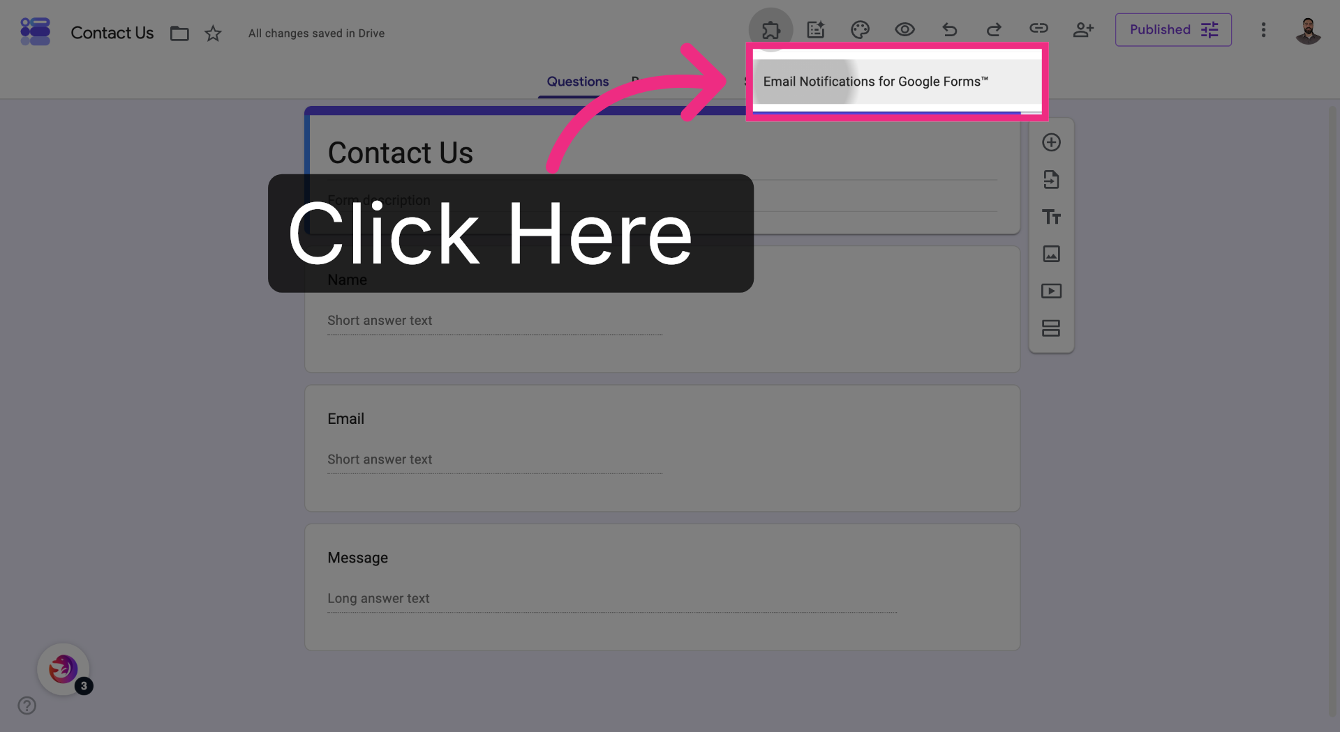 Select Email Notifications Add-on