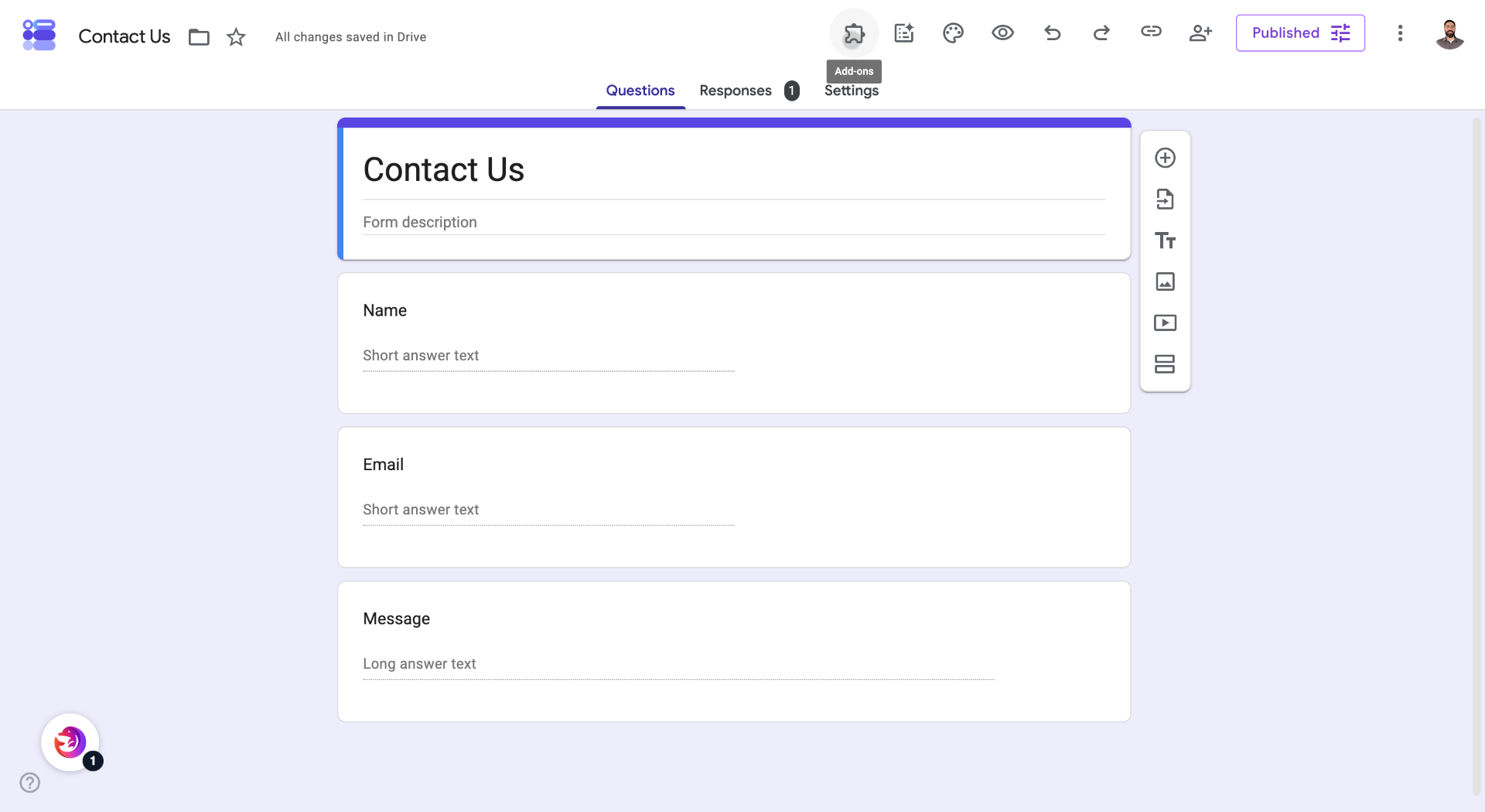 Open Google Forms Contact Page