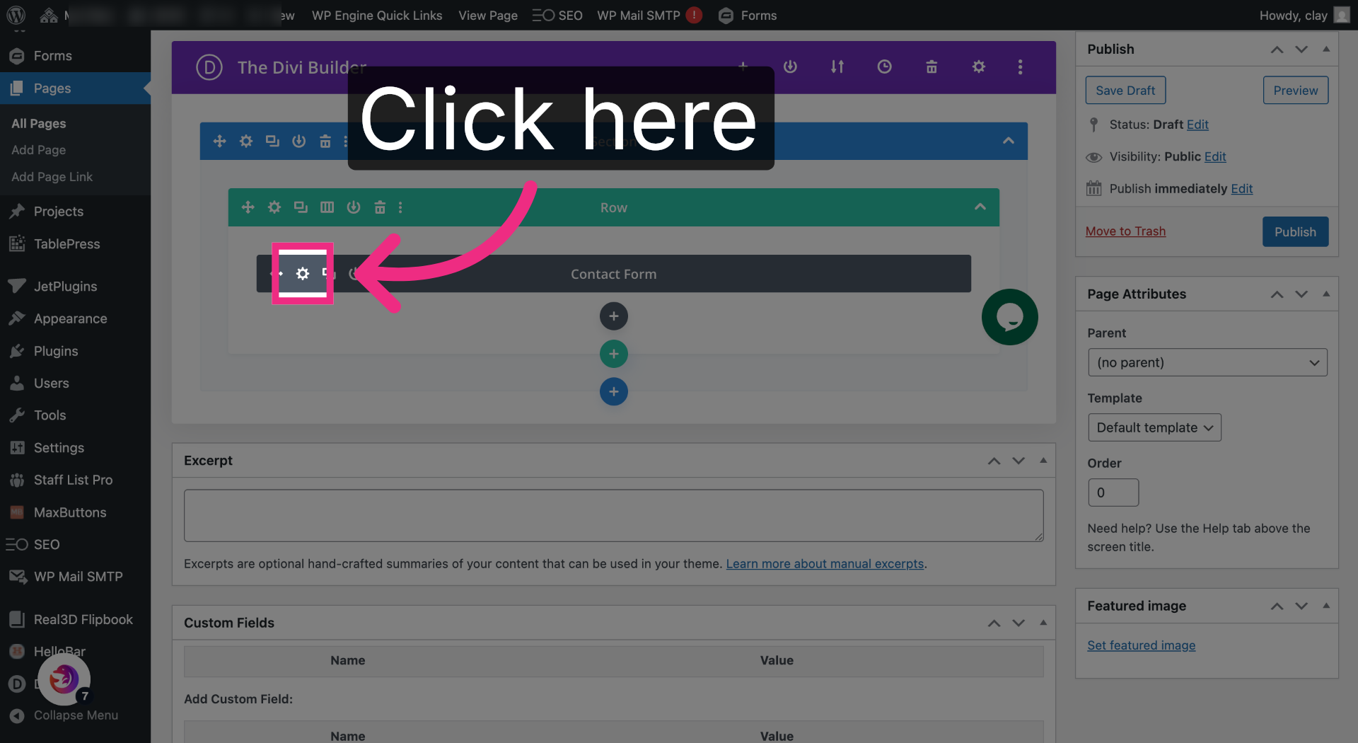 Open Contact Form Settings