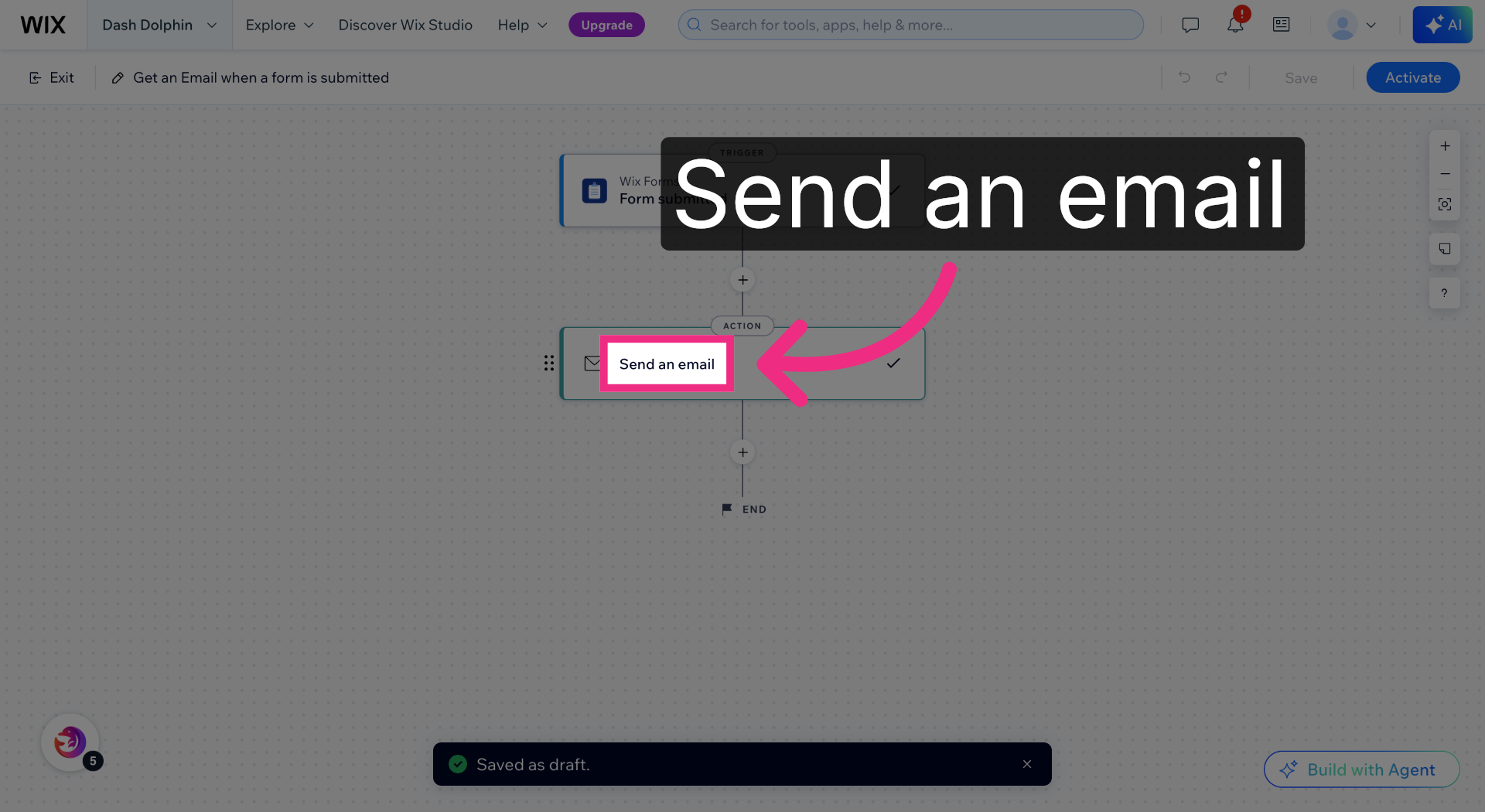 Choose Email Action