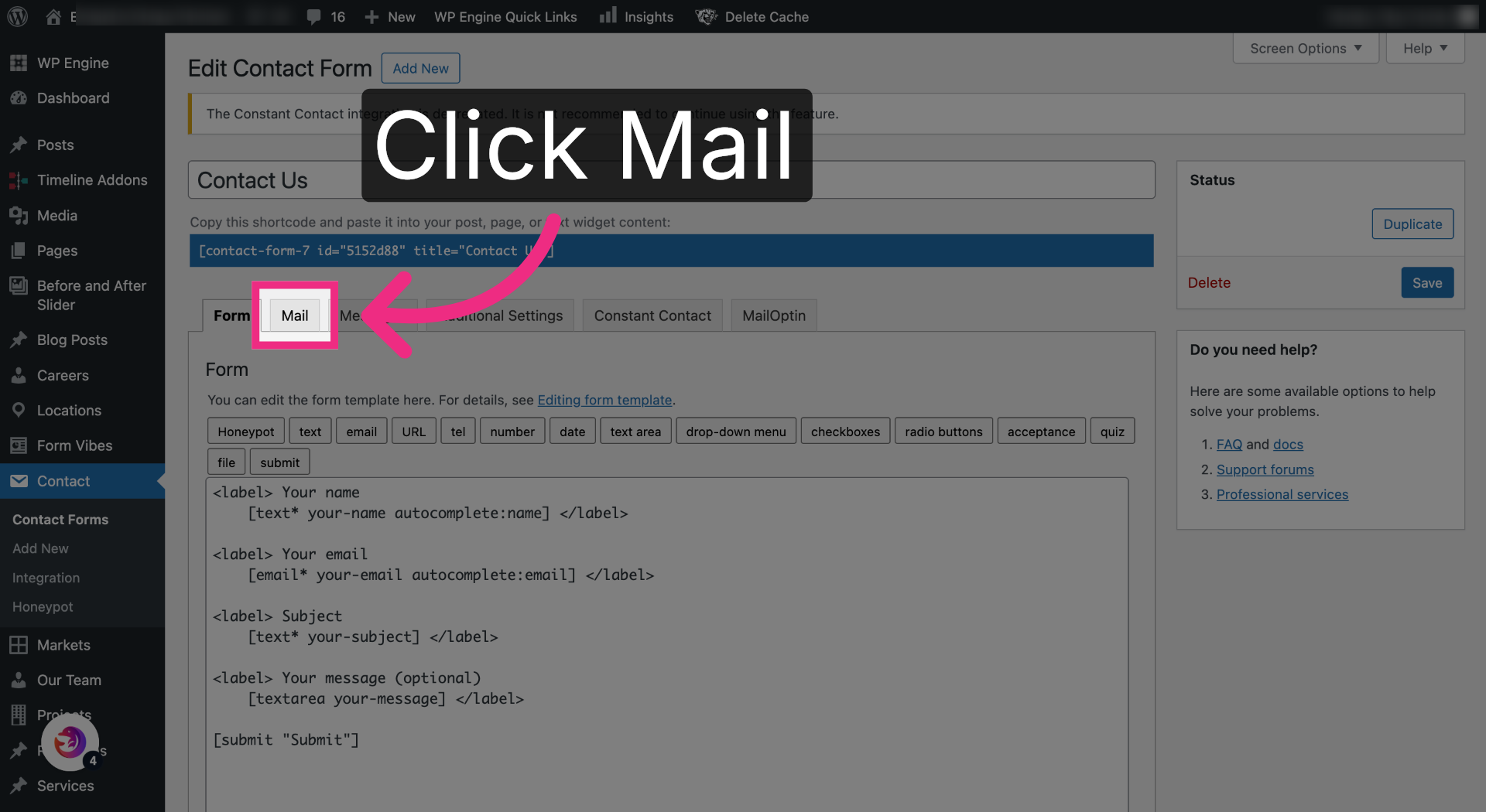 Open Mail Tab
