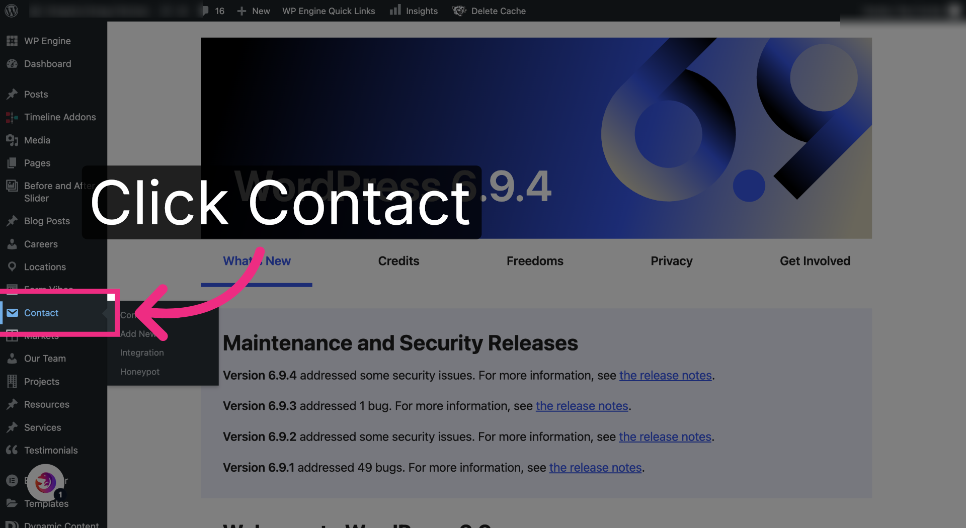 Open Contact Menu