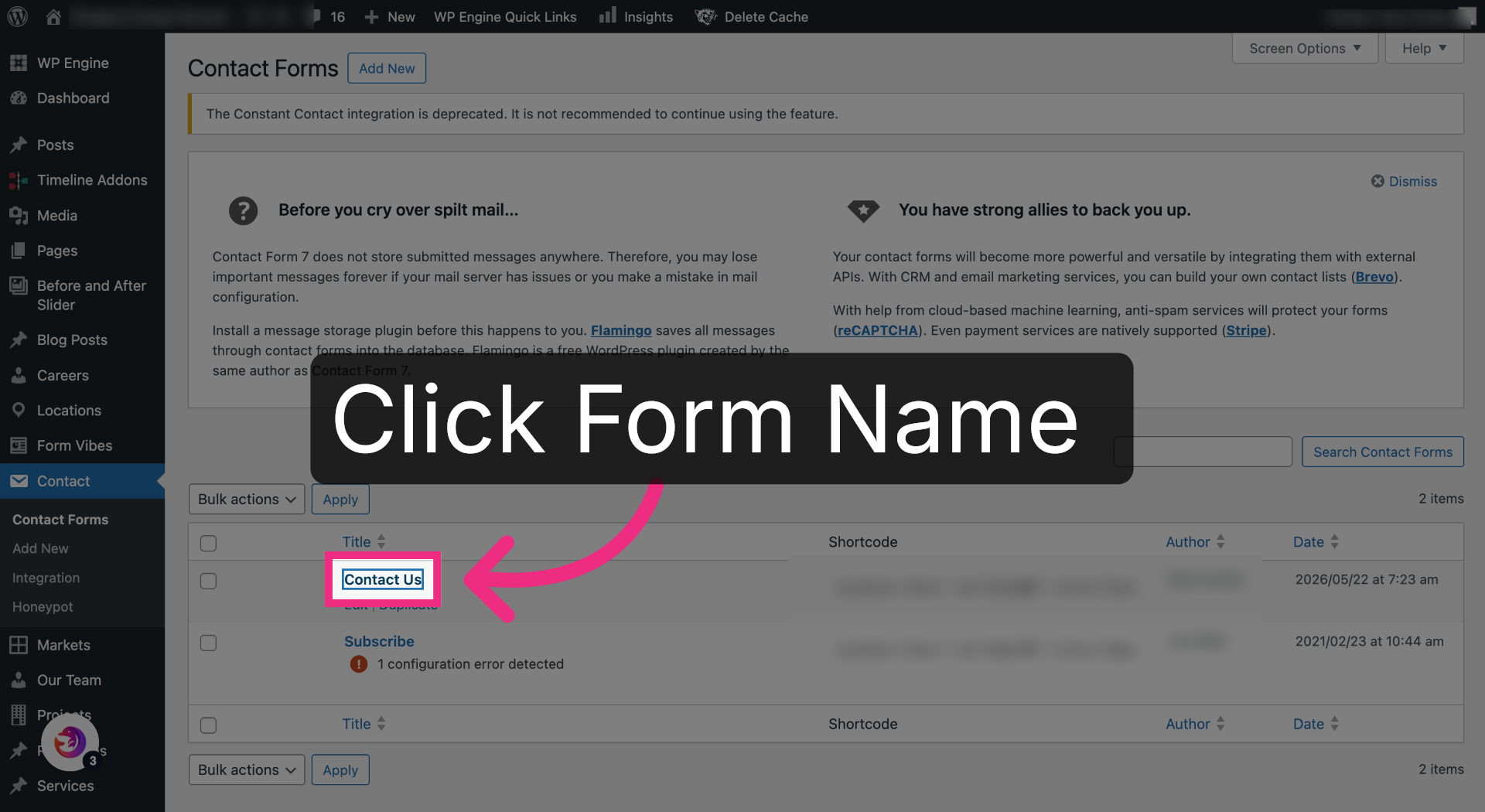 Open Contact Form