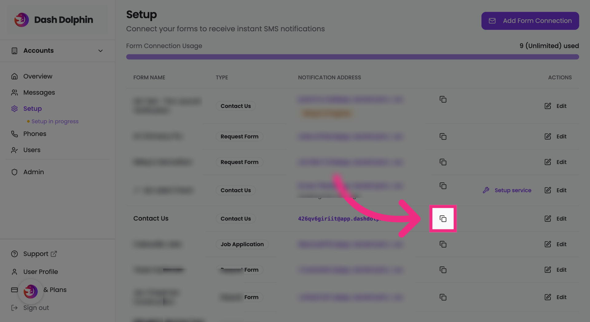 Copy Notification Email Address