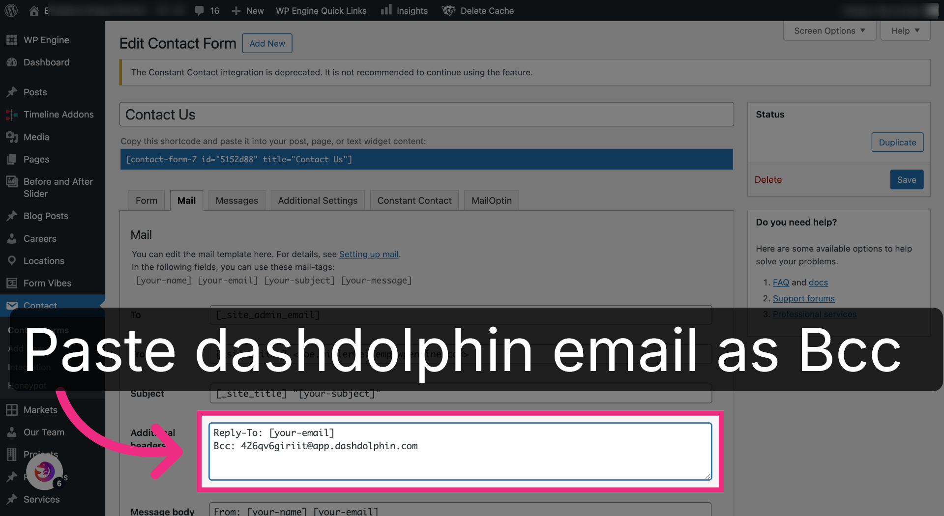 Add Bcc Notification Email